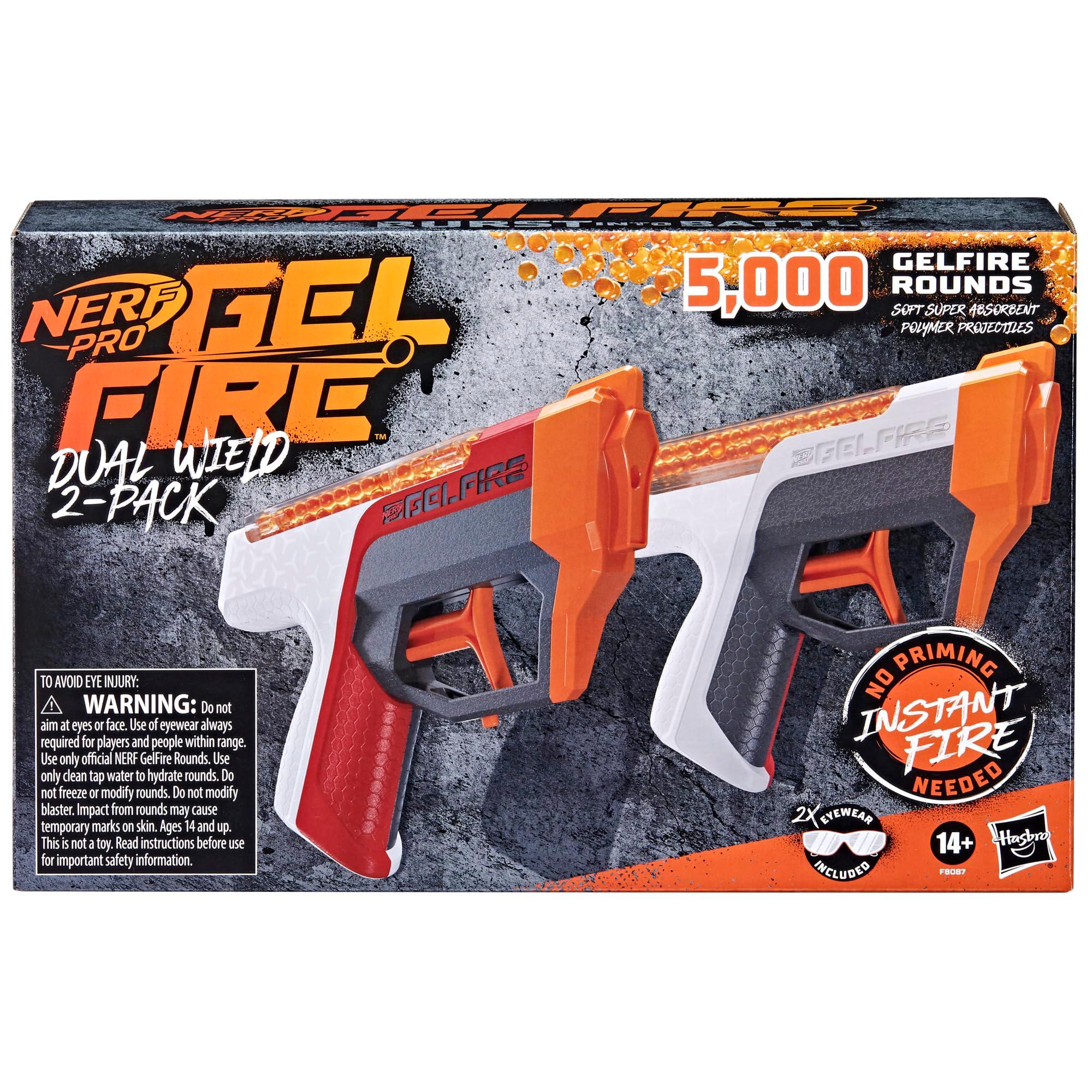 NERF Pro Gelfire Dual Wield Pack, 2 Blasters, No-Prime Firing, 5000 Gelfire Rounds, 2X 100 Round Integrated Hoppers, 2 Eyewear, Ages 14 & Up - Image 11