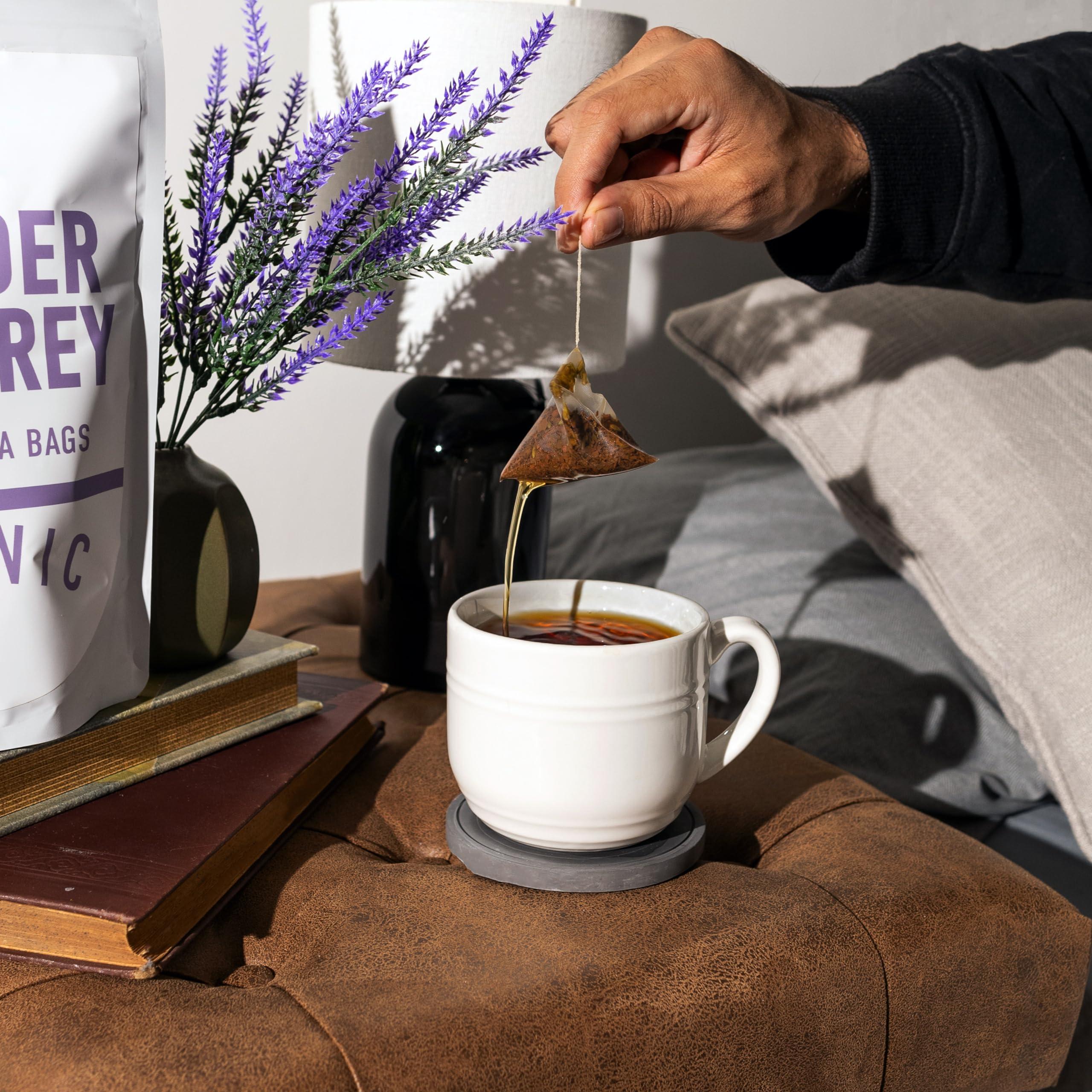 Lavender Earl Grey Black Tea - 100% Certified Organic - 50 Pyramid Tea Bags Sachets in a Resealable Bag - Image 4