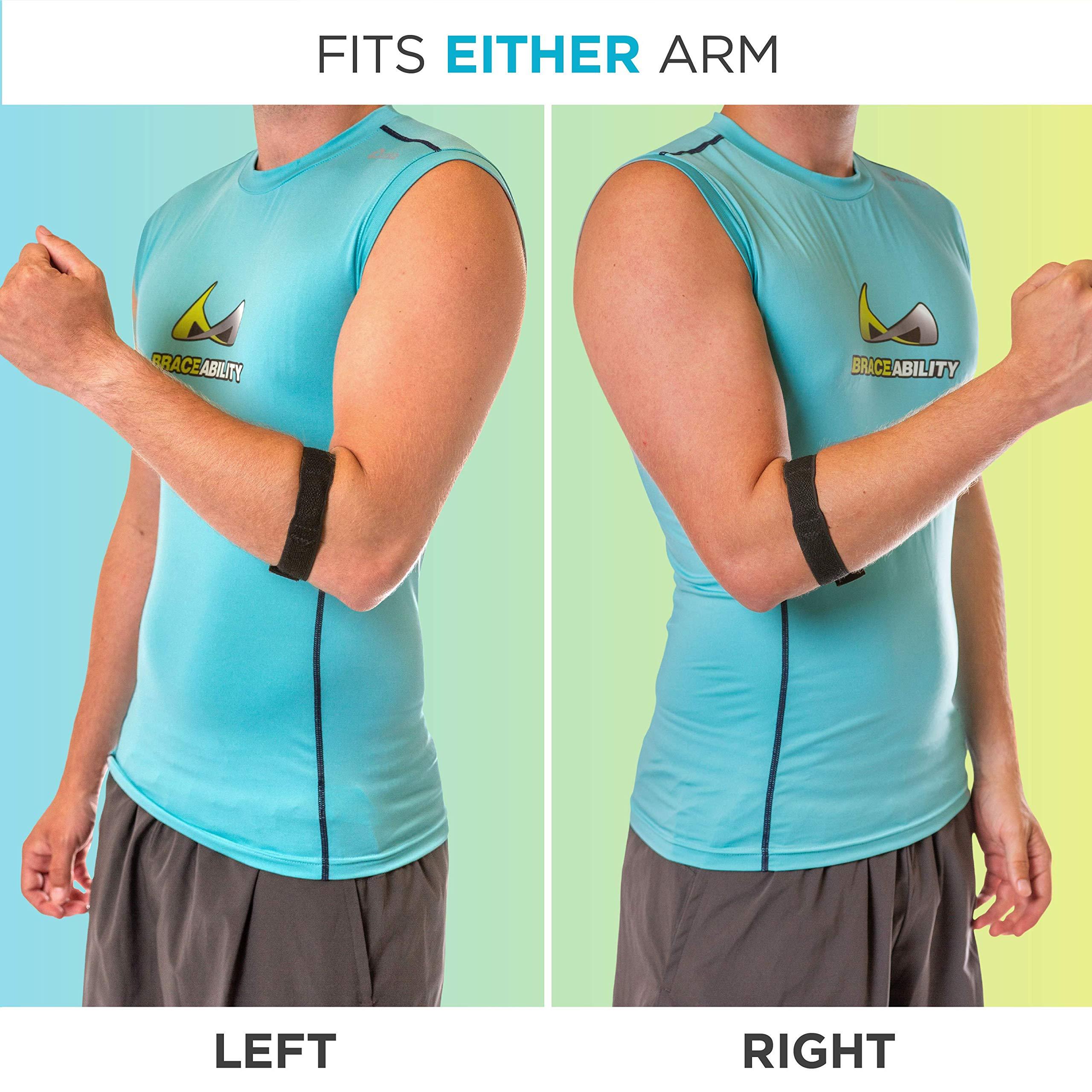 BraceAbility Epicondylitis Brace | Elbow Strap for Medial/Lateral Epicondyle Pain and Tendonitis Arm Compression Support Band for Men or Women (One Size Fits Most) - Image 6