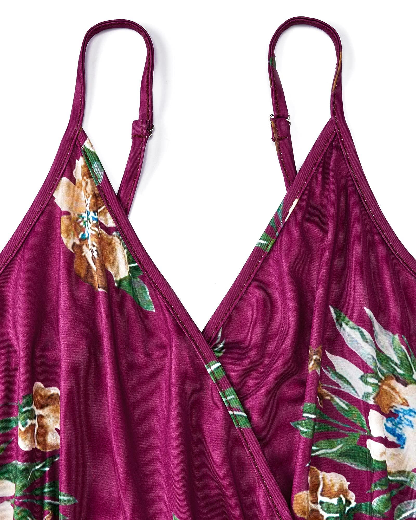 Newshows Women Summer 2025 Maxi Dress Vacation Floral Spaghetti Strap Spring Casual Boho Split Beach Long Flowy Sundress - Image 6
