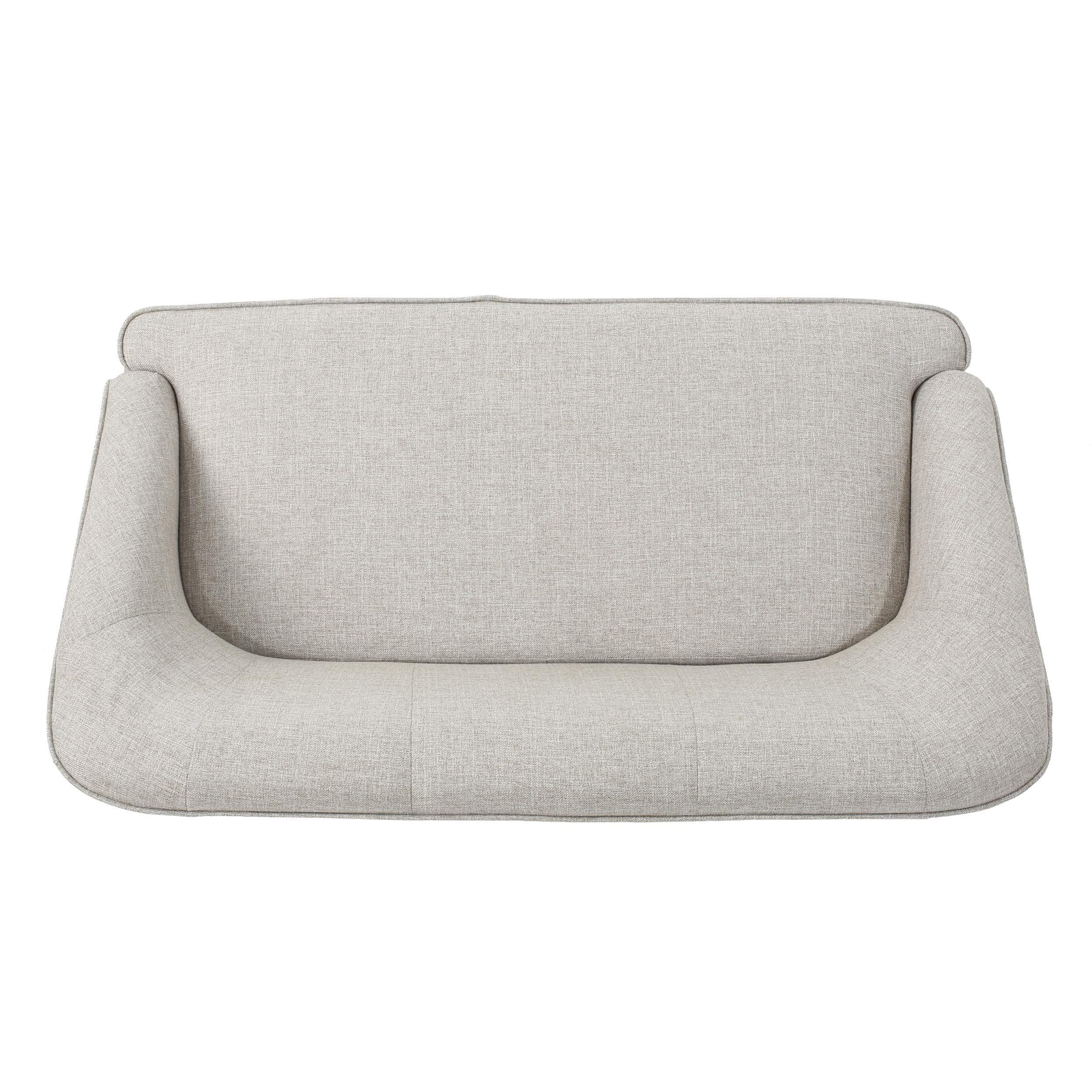 Christopher Knight Home Justus Mid-Century Modern Fabric Loveseat, Beige / Natural - Image 5