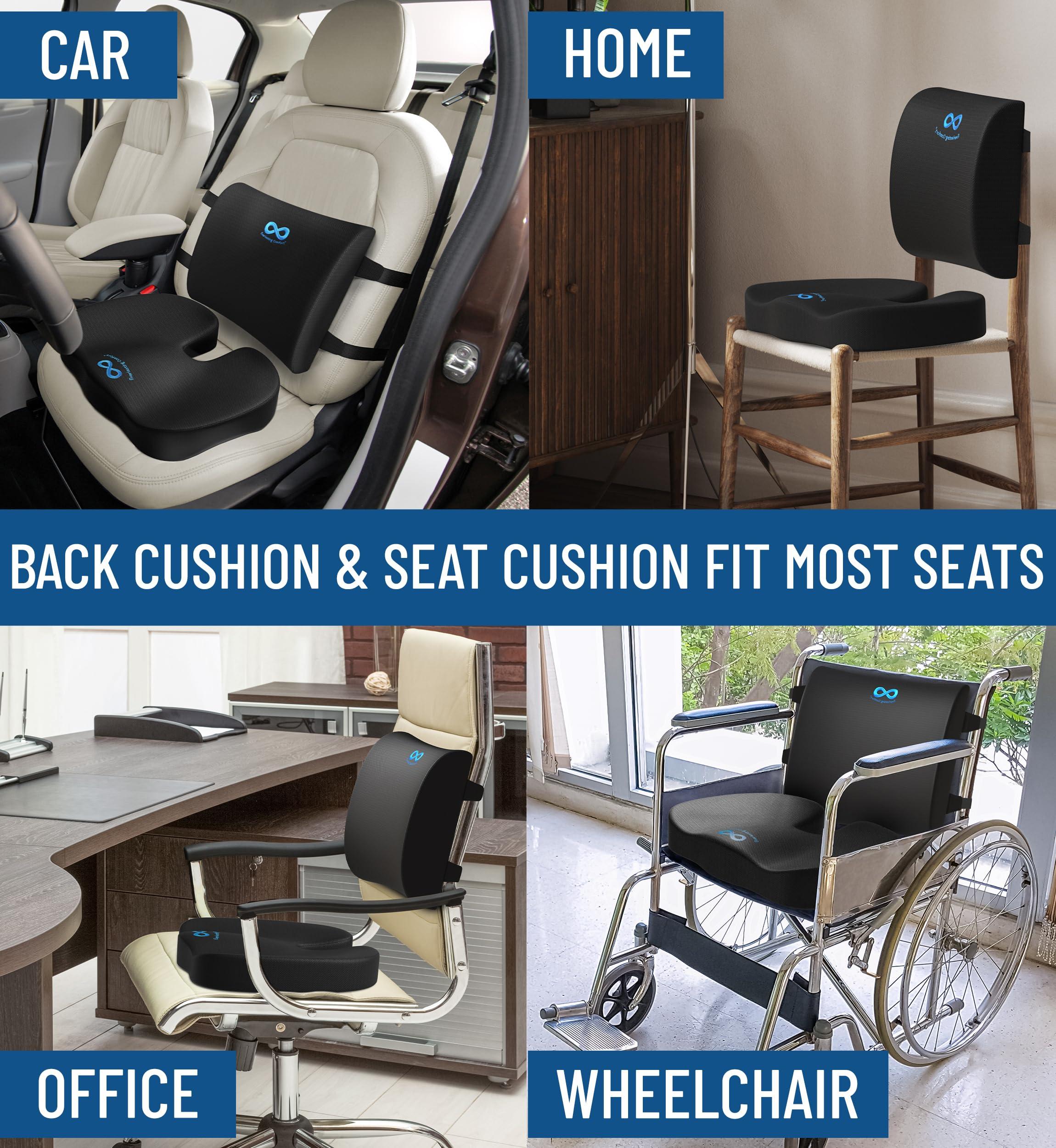 Everlasting Comfort Doctor Recommended Memory Foam Seat Cushion for Office Chairs & Car Seat - Ergonomic Office Desk Accessories for Tailbone Pain Relief, Sciatica & Lumbar Support - Image 8