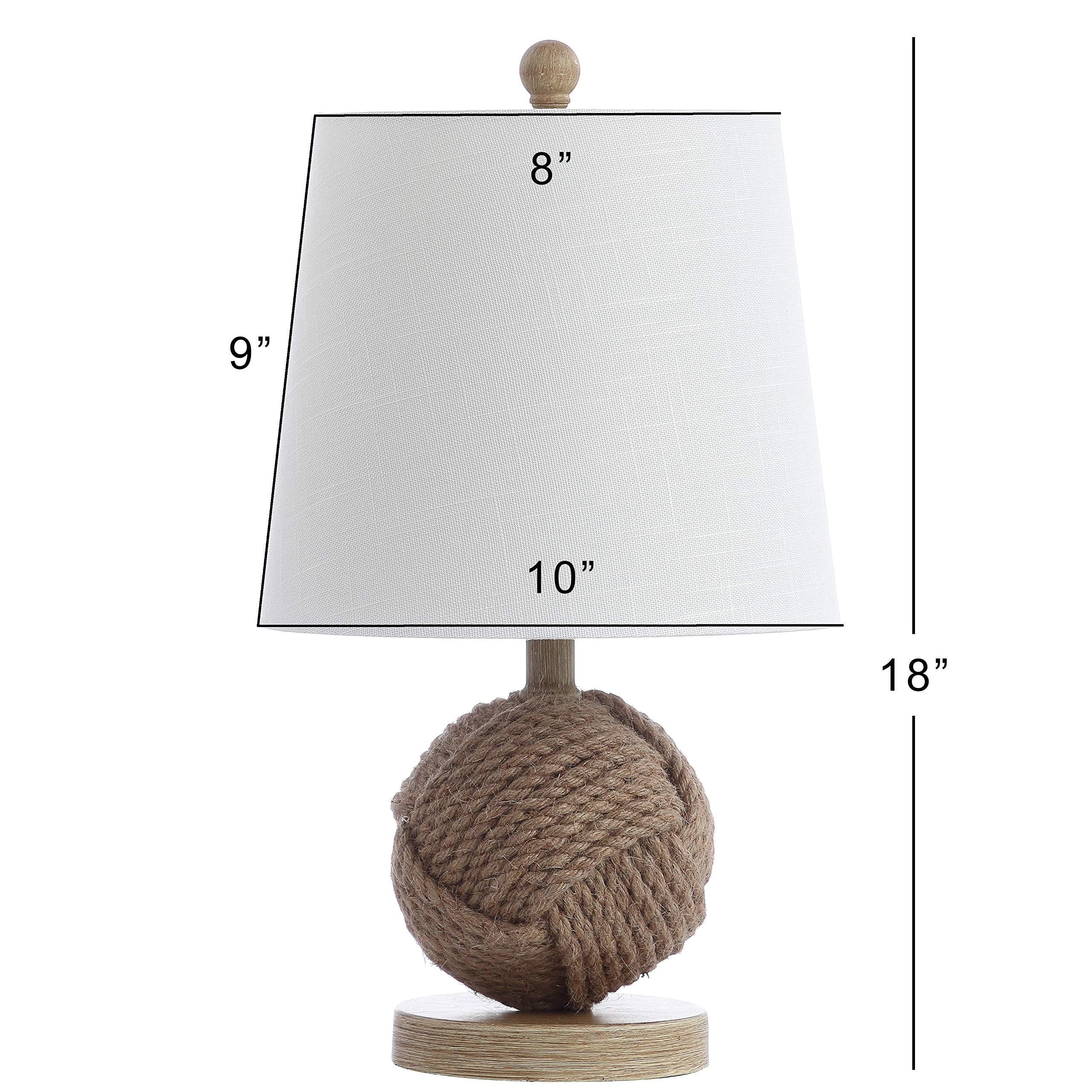 JONATHAN Y JYL6500A Monkey Fist 18" Rope Ball LED Table Lamp Coastal Cottage Industrial Bedside Desk Nightstand Lamp for Bedroom Living Room Office College Bookcase LED Bulb Included, Natural - Image 3