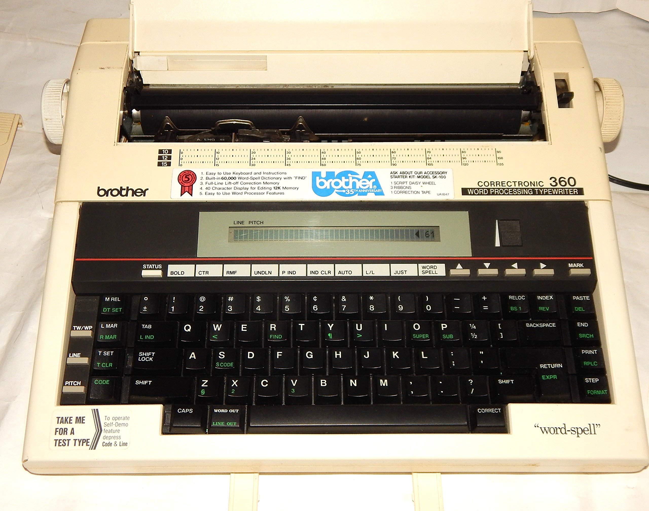 Brother Electric Typewriter Correctronic Word Processing Model 360 LCD Readout Screen and New Cartridge (Renewed) - Image 2
