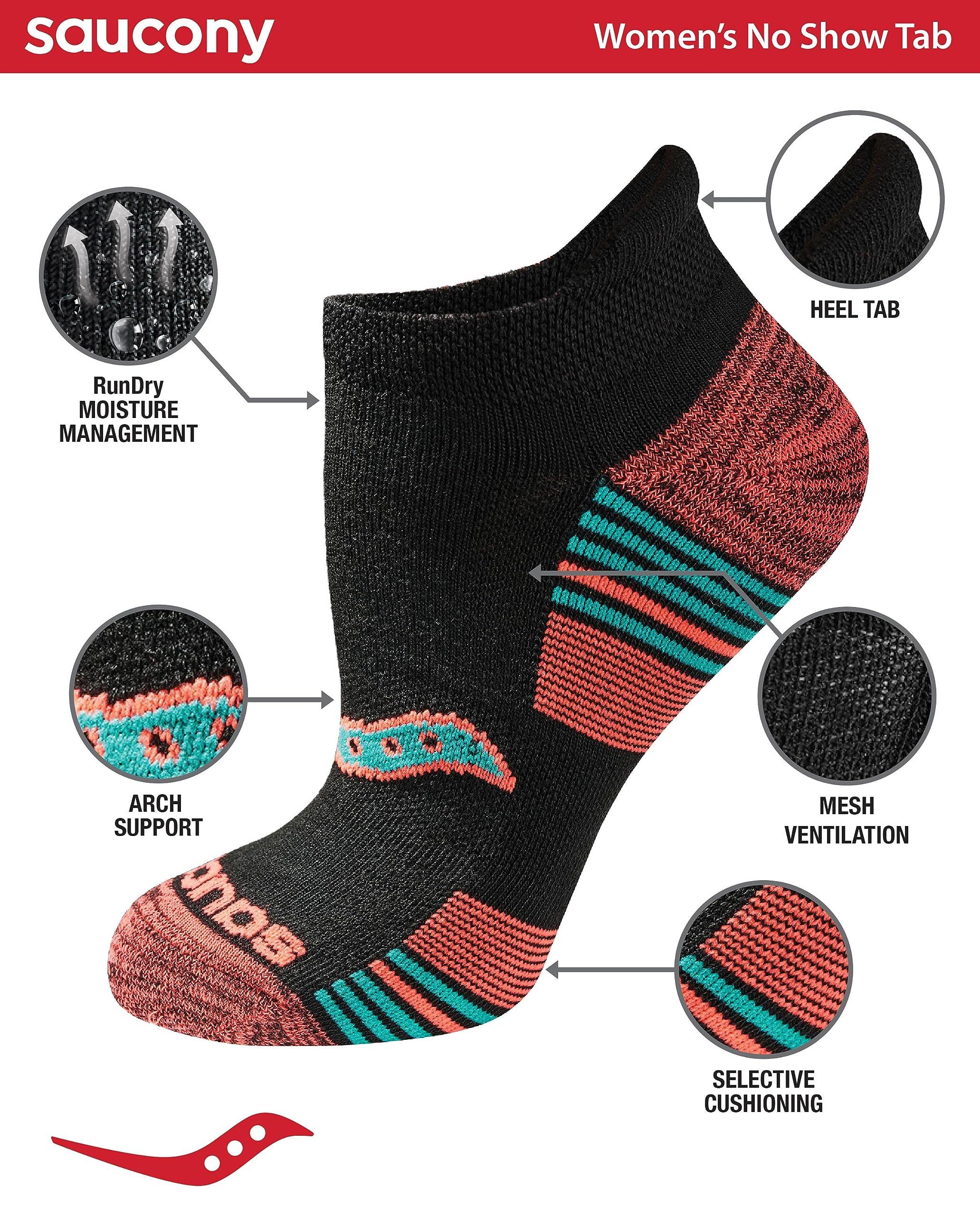 Saucony Women's Rundry Performance Heel Tab Athletic Socks, Available in S-l (8, 16, 24 Pairs) - Image 2
