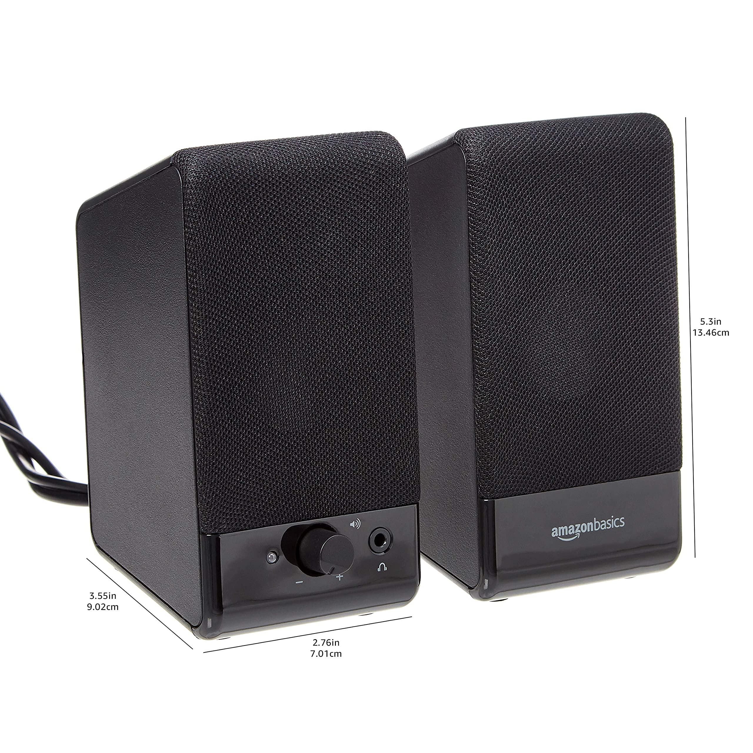 Amazon Basics USB-Powered Computer Speakers for Desktop or Laptop PC with Volume Control, Plug-N-Play, Black - Image 6