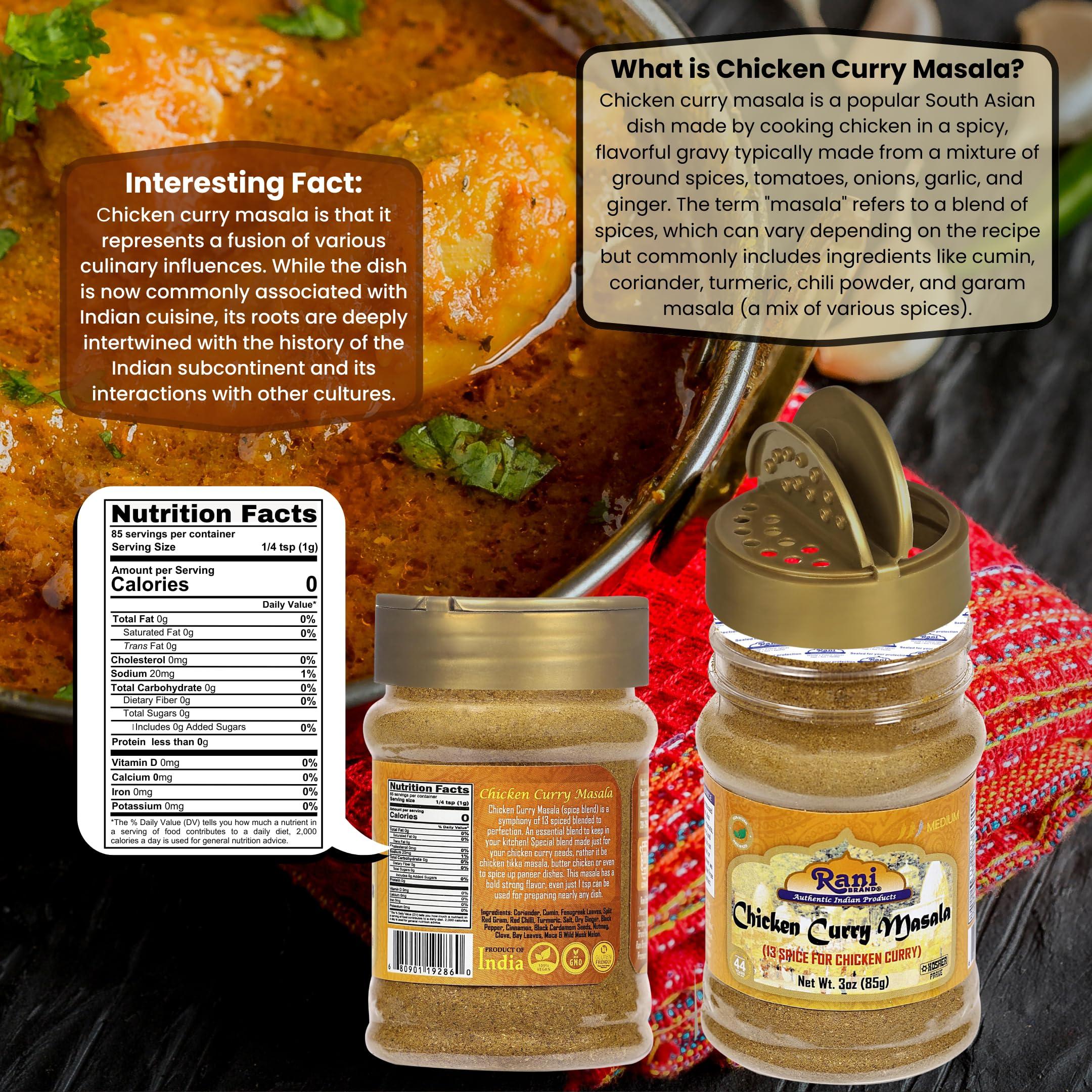 Rani Chicken Curry Masala Indian 13-Spice Blend 3oz (85g) PET Jar ~ All Natural | Vegan | No Colors | Gluten Friendly | NON-GMO | Kosher | Indian Origin - Image 2