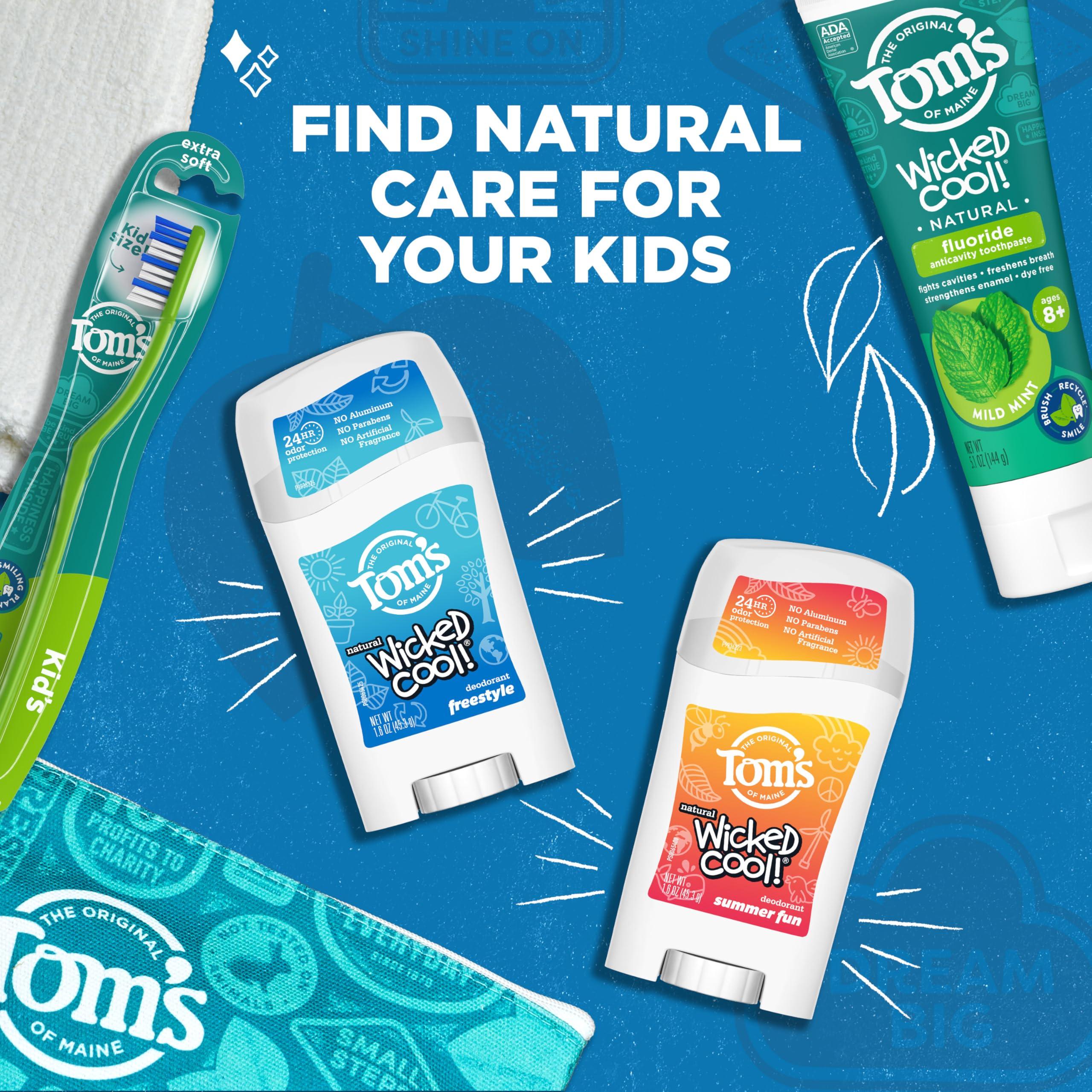 Tom’s of Maine Freestyle Wicked Cool! Natural Deodorant for Tweens, Aluminum Free Deodorant Stick, 1.6 oz (3 Pack) - Image 6