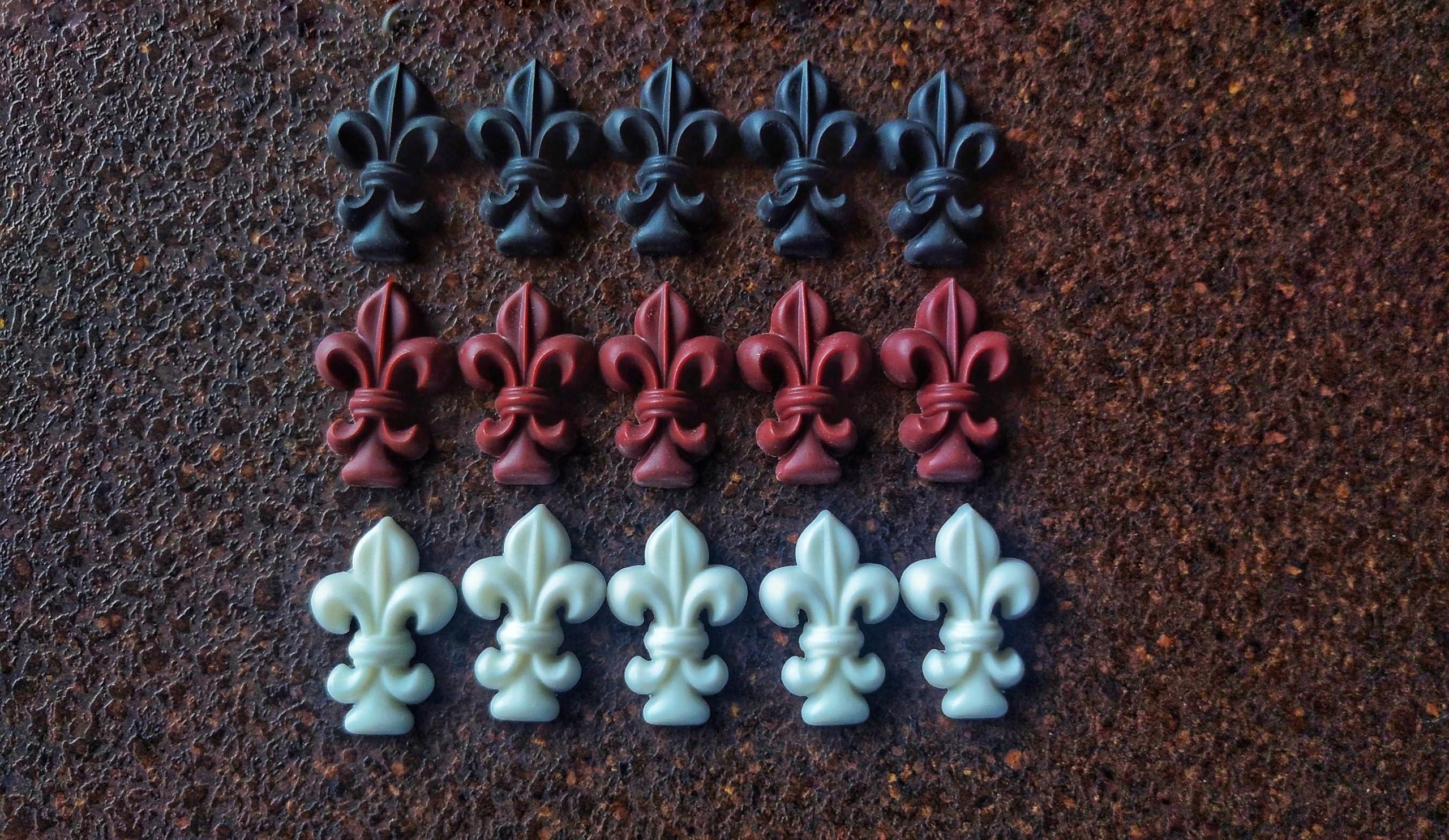 Silicone Mold Mini Fleur de Lis sets 5+5, mold for clay, mold for resin, Vintage element, Heraldic lilly overlays - Image 4