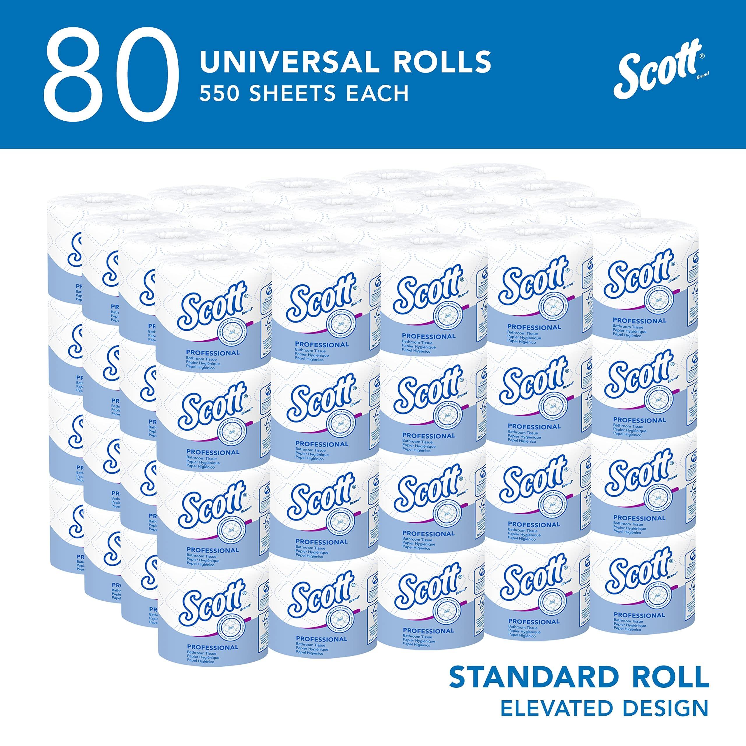 Scott Professional Standard Roll Bulk Toilet Paper (04460), 2-Ply, Elevated Design, White, Individually Wrapped (80 Rolls of 550 Sheets, 44,000 Sheet Total) - Image 2