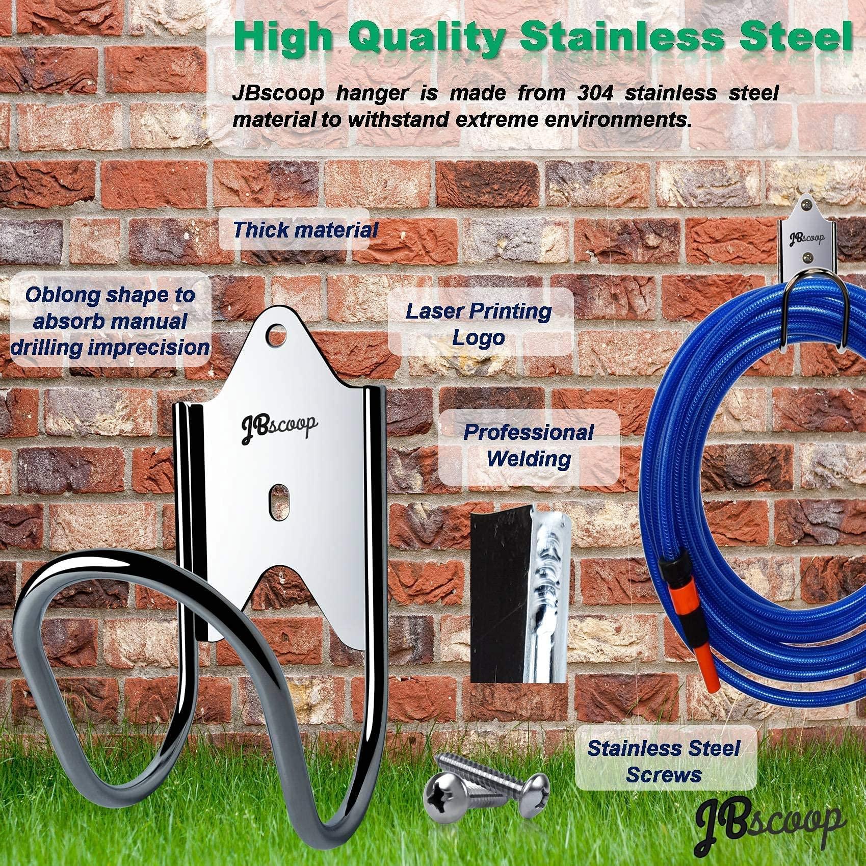 JBscoop Garden Hose Holder, Garden Hose Hanger Wall Mount for Water Hose, Extension Cords, Air Compressor Hose, Heavy Duty & Rust Proof Set of 1 - Image 5
