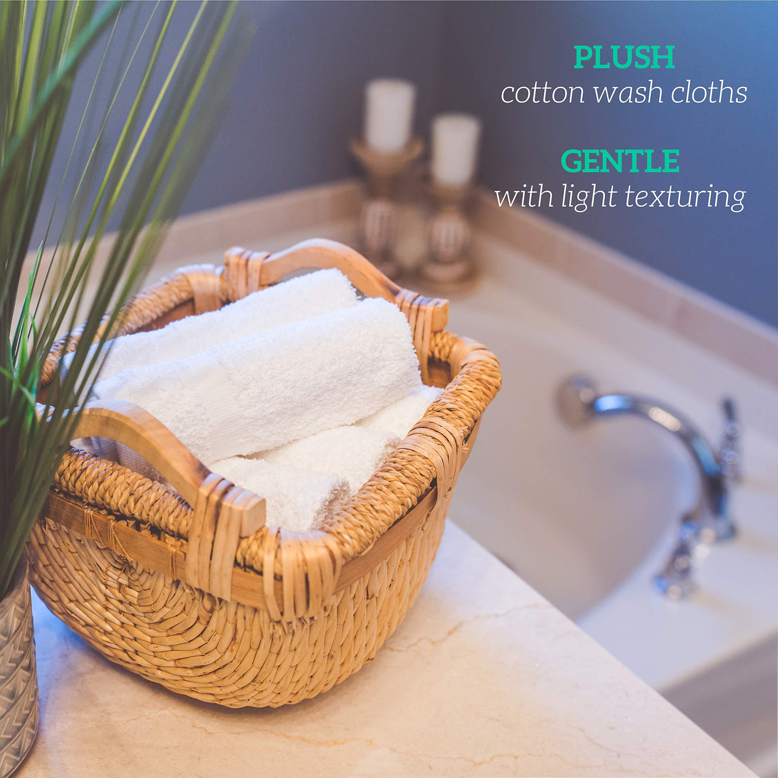 GREEN LIFESTYLE Bulk Washcloths 12x12 50 Pack - Face Towel, Wash Clothes for Body and Face - 100% Pure Cotton Wash Cloths for Your Body (White) - Image 4