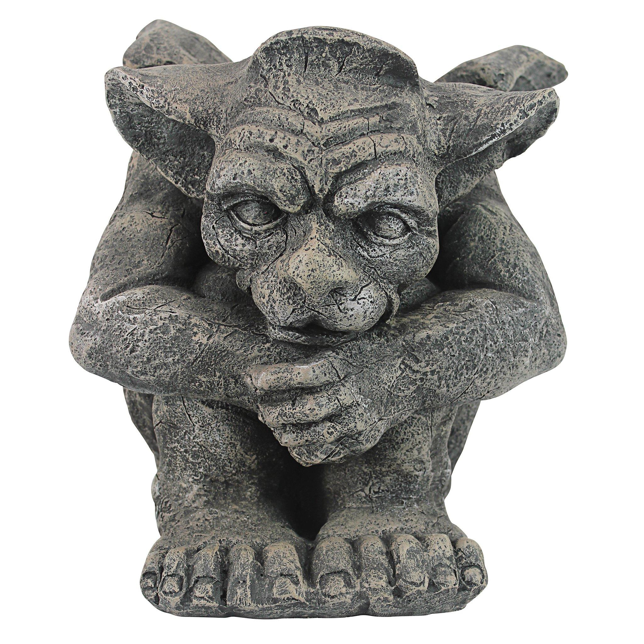 Design Toscano Emmett The Gargoyle Sculpture Gothic Statue, Living Room or Office Decor, Small 10 Inch Tall, Cast Stone Resin, Gray Stone Finish - Image 4