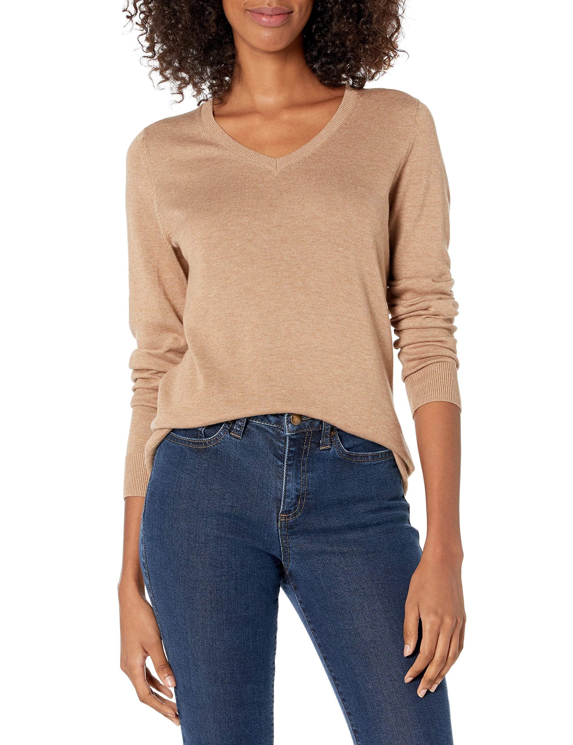 Amazon Essentials Women's Classic-Fit Lightweight Long-Sleeve V-Neck Sweater (Available in Plus Size)