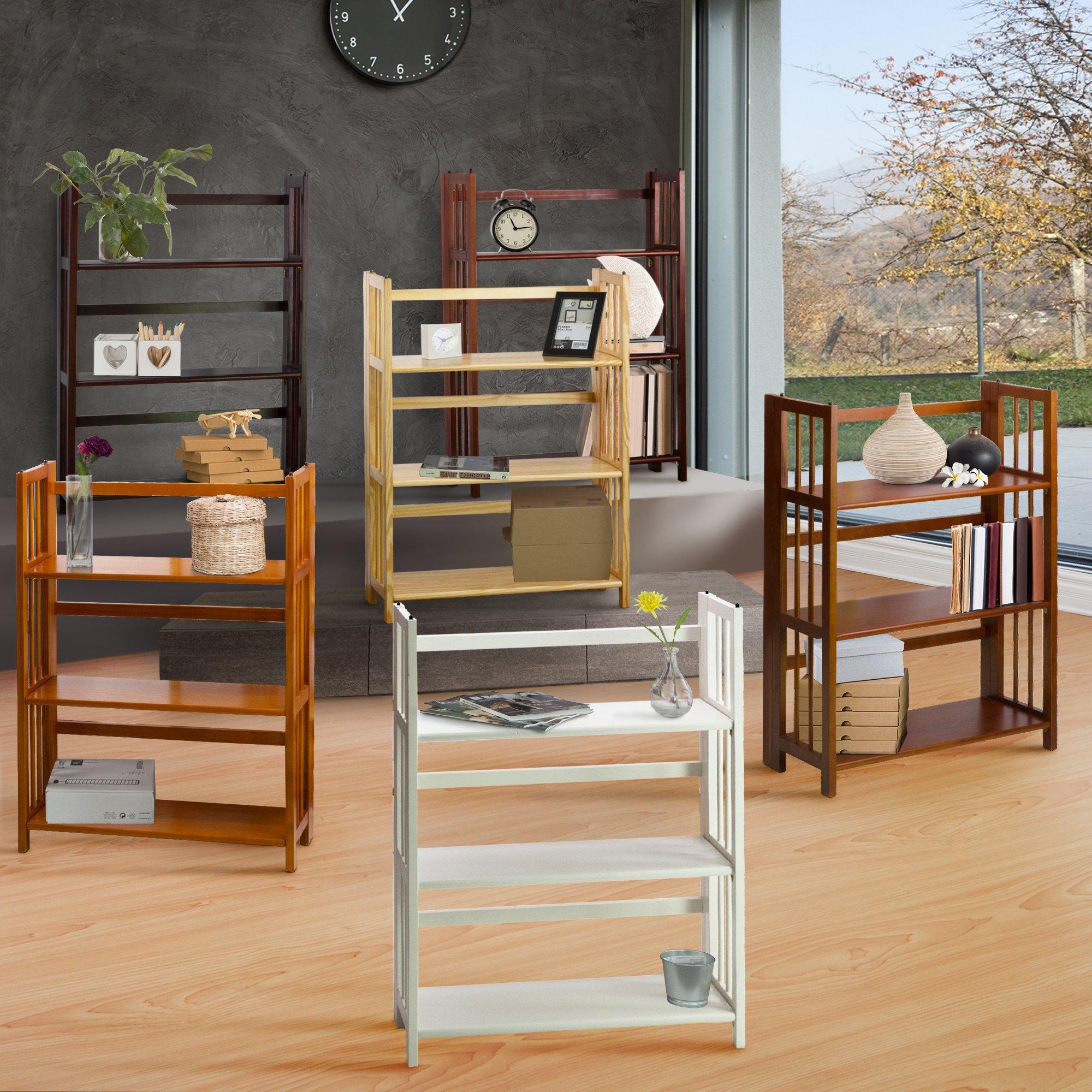 Casual Home 3 Shelf Folding Stackable Bookcase, 27.5" Wide, Espresso - Image 12