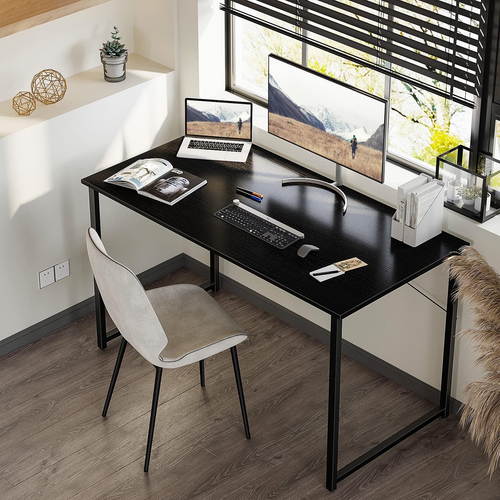 ODK 48 Inches Computer Desk for Home Office, Office Table for Small Spaces, Writing Desk with Headphone Hooks, Black - Image 4