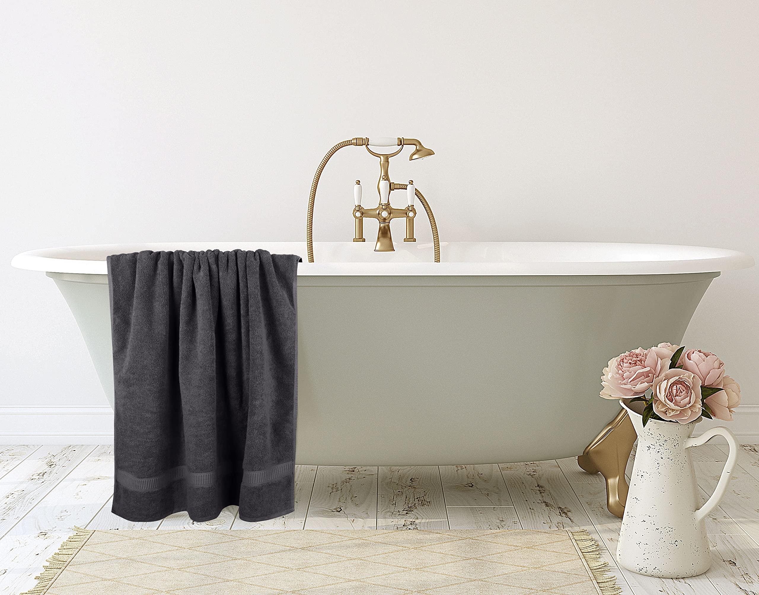 Utopia Towels Luxurious Jumbo Bath Sheet 2 Piece, 600 GSM, 35 by 70 Inches, 100% Ring Spun Cotton, Highly Absorbent and Quick Dry Extra Large Bath Towel, Super Soft Towel, Grey - Image 7