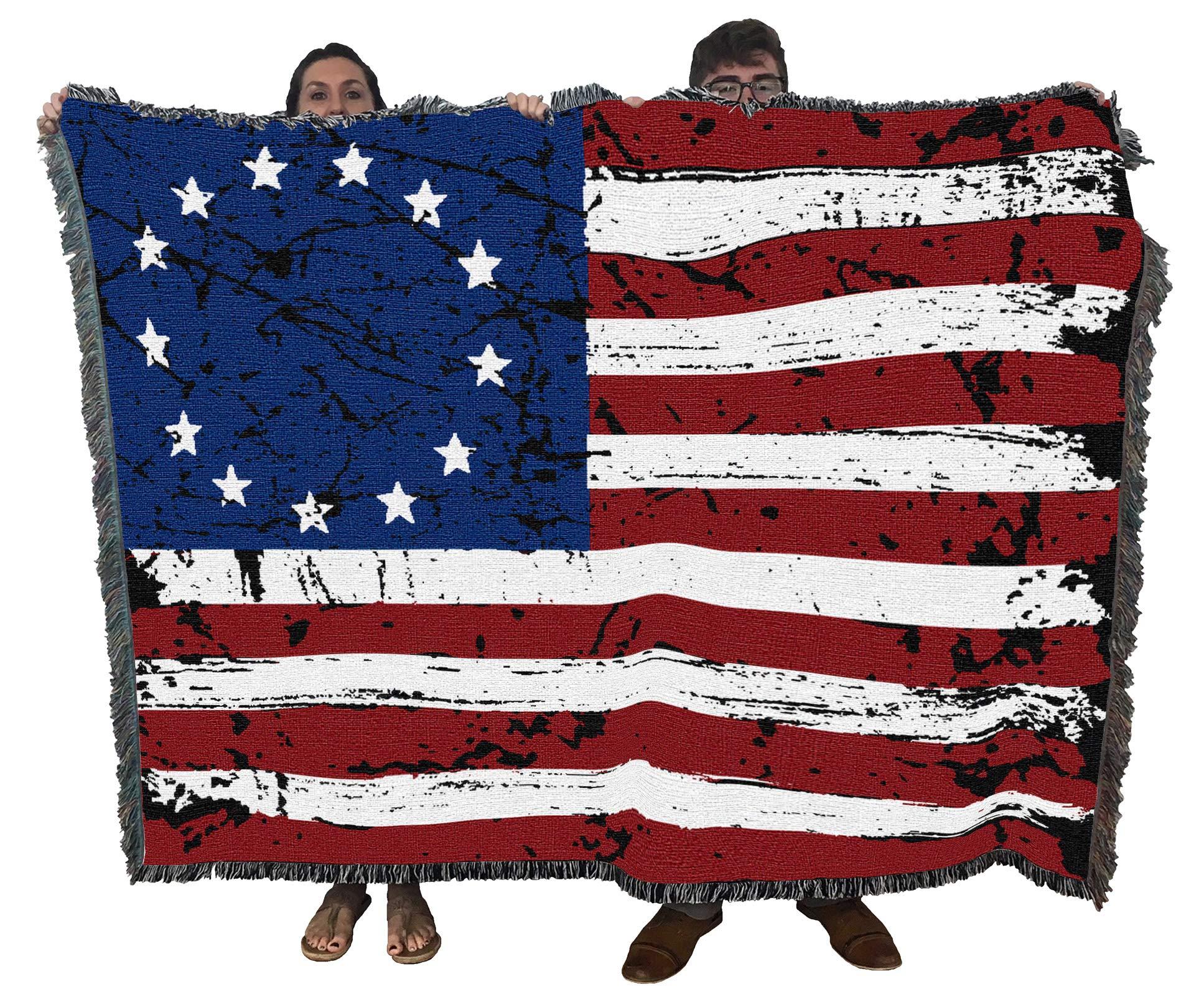 Pure Country Weavers United States Betsy Ross 13 Colonies American Flag Blanket - Gift Tapestry Throw Woven from Cotton - Made in The USA (72x54)