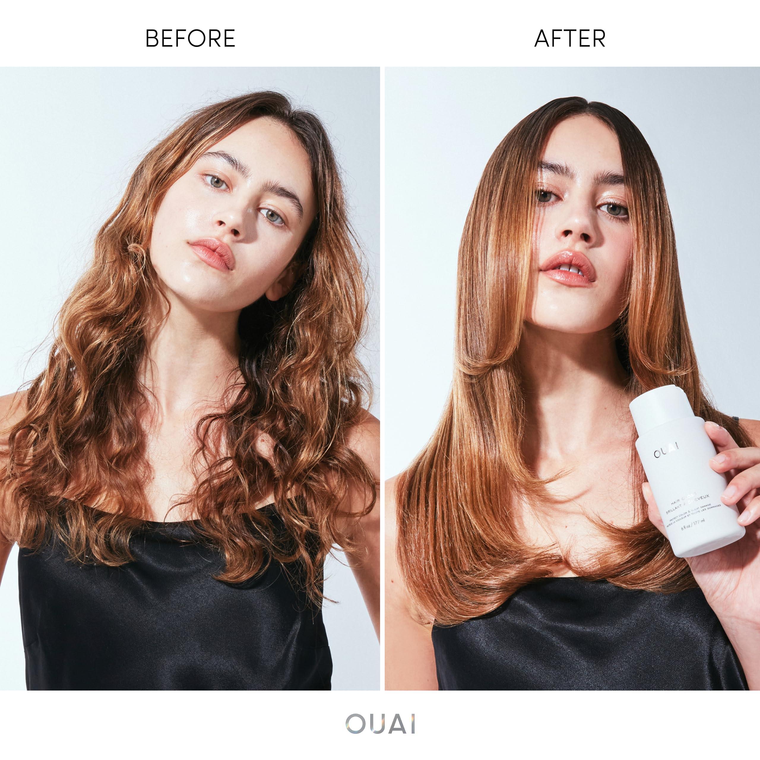 OUAI Hair Gloss - In-Shower Shiny Hair Treatment & Glaze with Frizz Control - Heat Protectant Infused with Hyaluronic Acid, Rice Water & Panthenol - Paraben, Phthalate & Sulfate Free (6 Oz) - Image 2