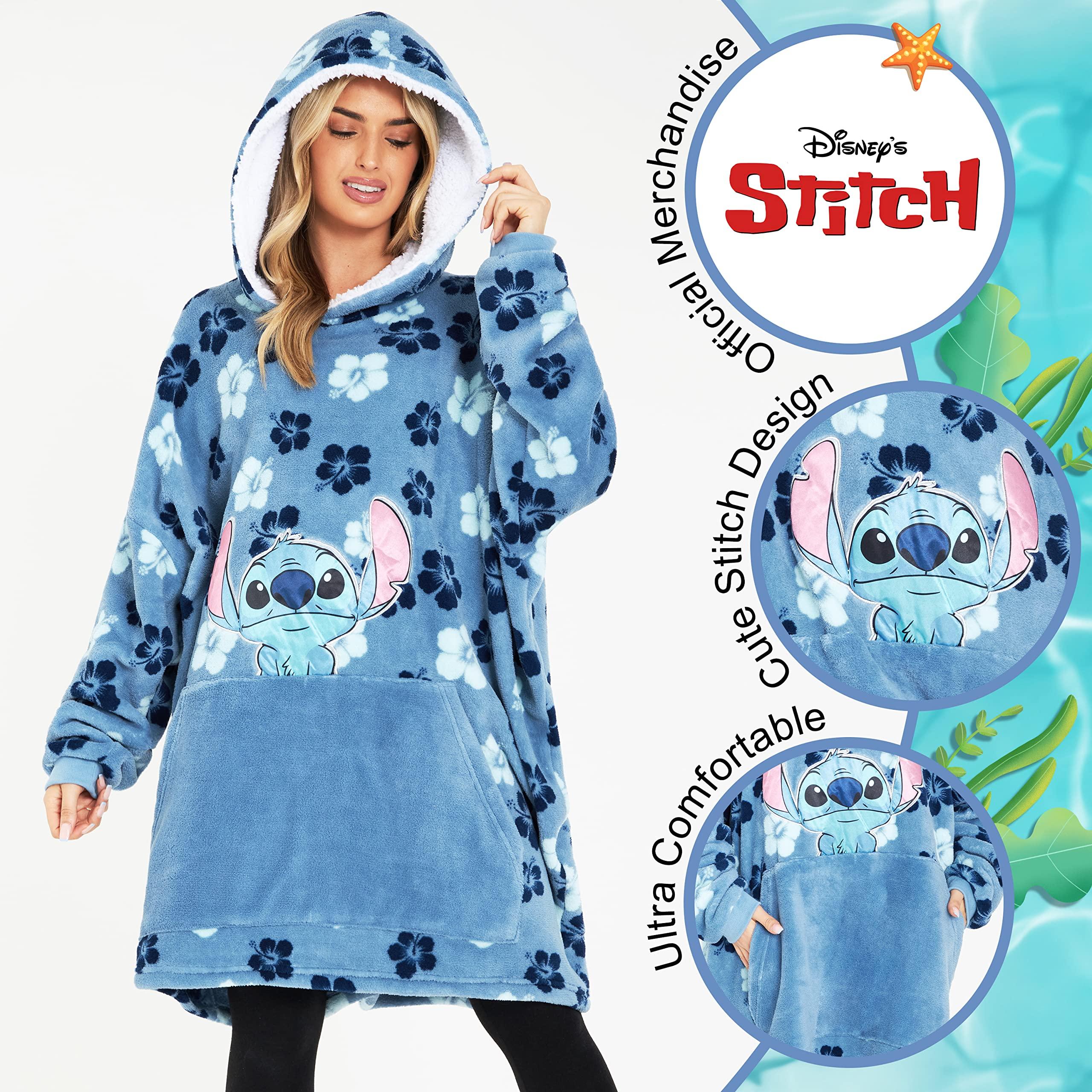 Disney Stitch Blanket Hoodie for Women Warm Fleece Wearable Blanket Stitch Gifts - Image 3