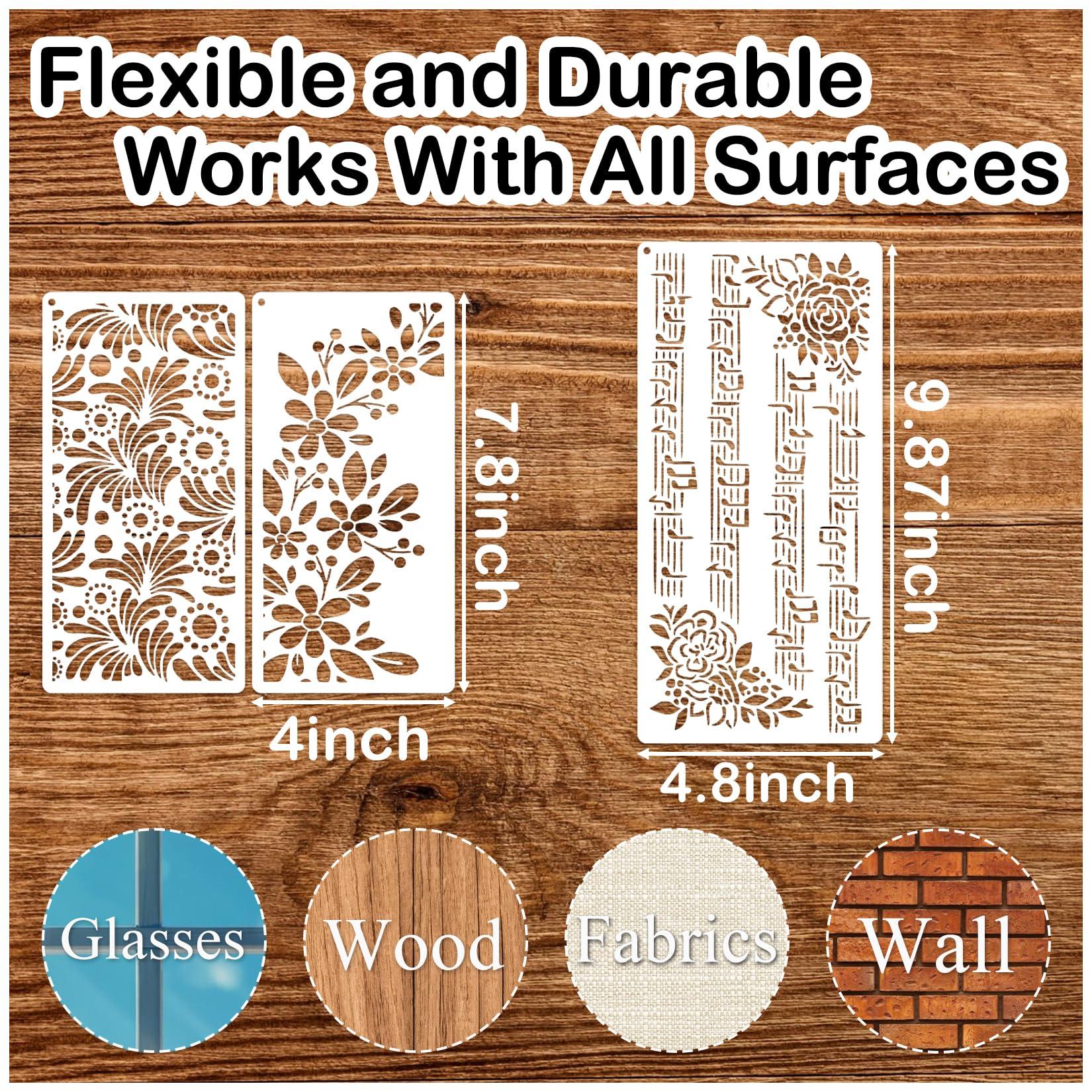 Stencils for Crafts Reusable Texture Branches Background Stencil Vintage Layering Leaf Floral Templates for Painting on Wood Scrapbook Furniture Card Canvas Paper (crafts26) - Image 3