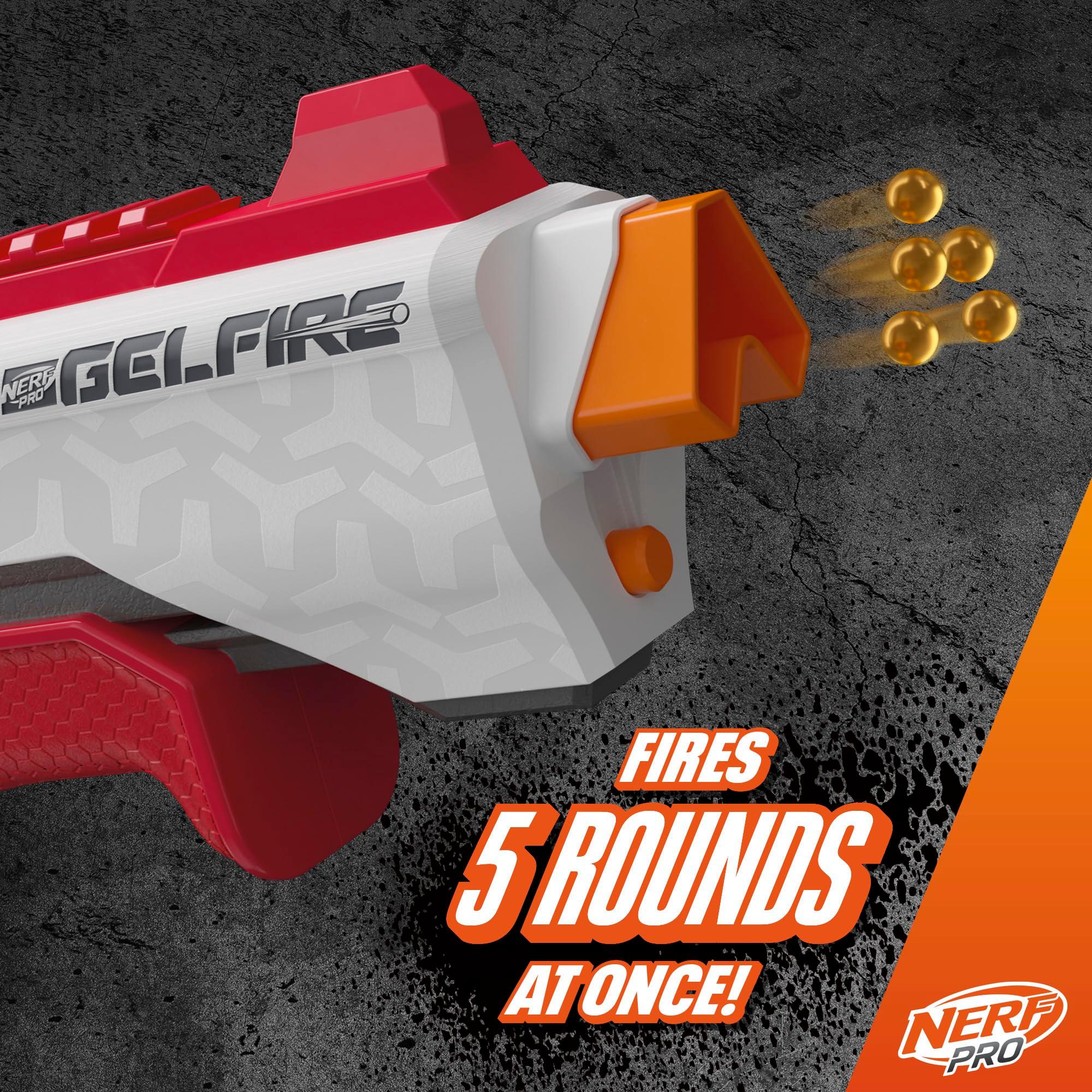 NERF Pro Gelfire Raid Blaster, Fire 5 Rounds at Once, 10,000 Gel Rounds, 800 Round Hopper, Eyewear, Toys for Teens Ages 14 & Up - Image 3
