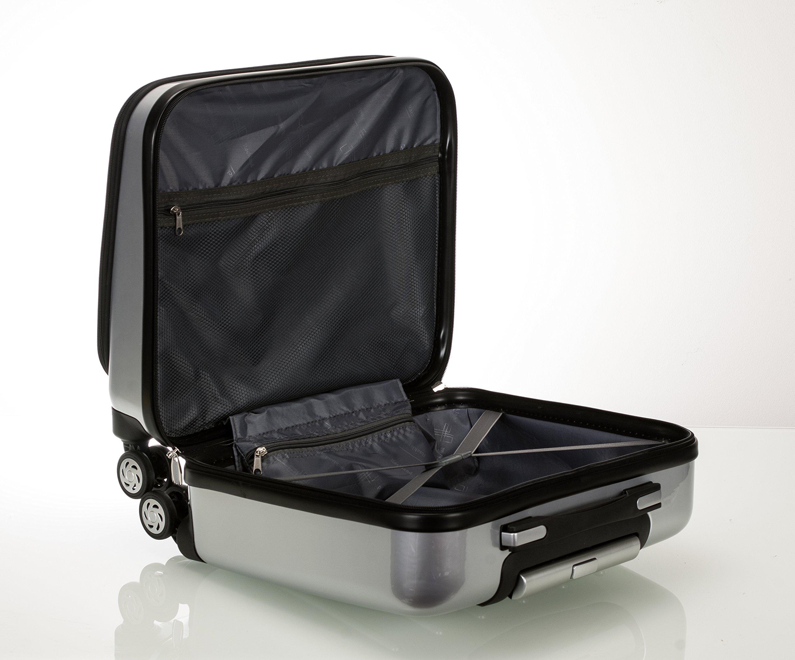 Rockland Revolution Hardside Rolling Computer Case, Silver, Carry-On 17-Inch - Image 11