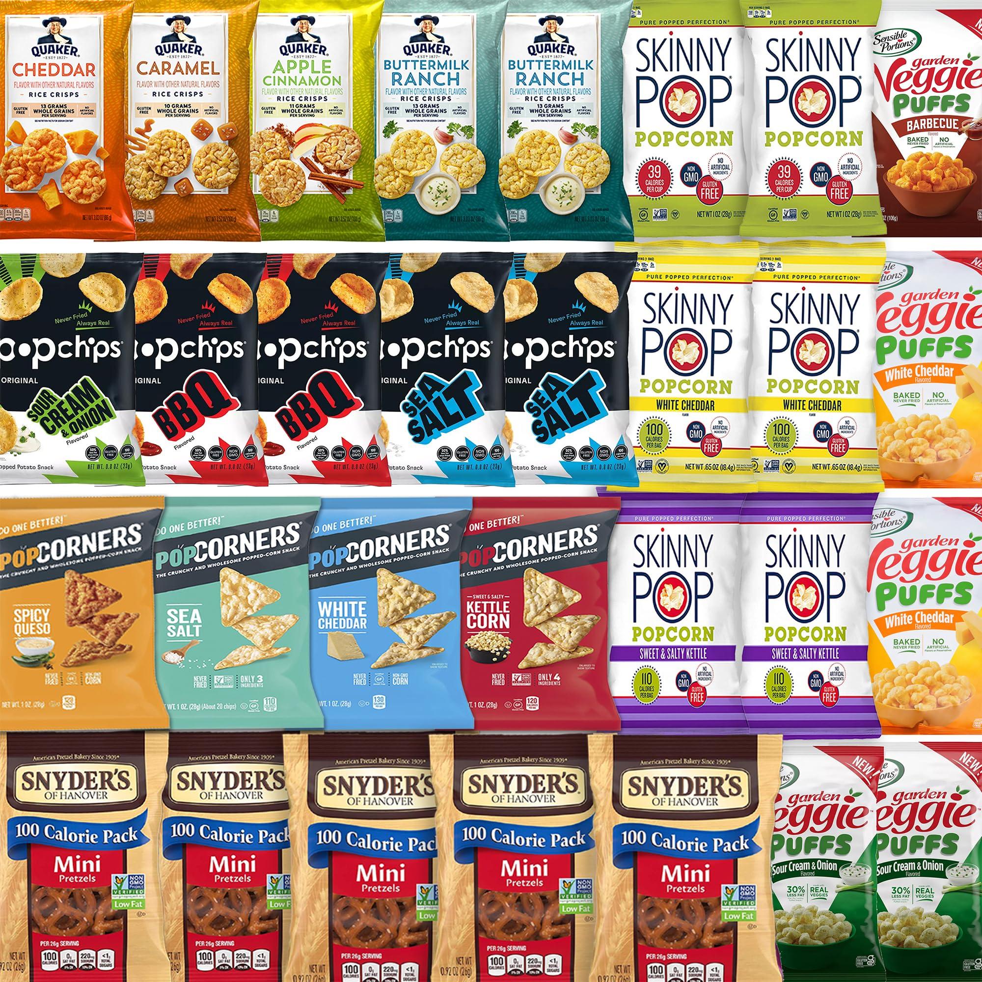 Healthy Snacks Variety Pack (30 Items) Bulk Assortment of Healthy Chips, Popcorn & Crisps