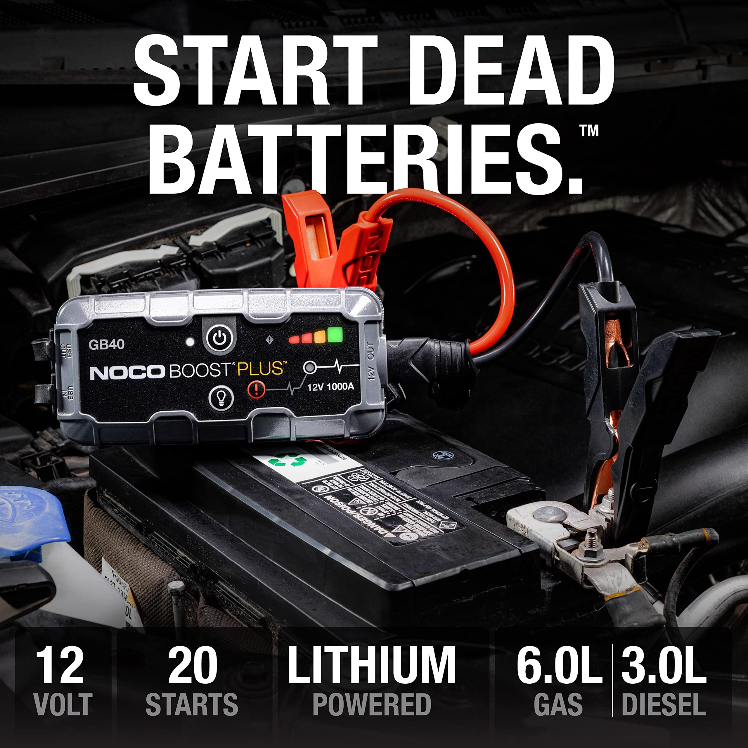 NOCO Boost GB40: 1000A UltraSafe Jump Starter – 12V Lithium Battery Booster Pack, Portable Jump Box, Power Bank & Jumper Cables - for 6.0L Gas and 3.0L Diesel Engines - Image 2