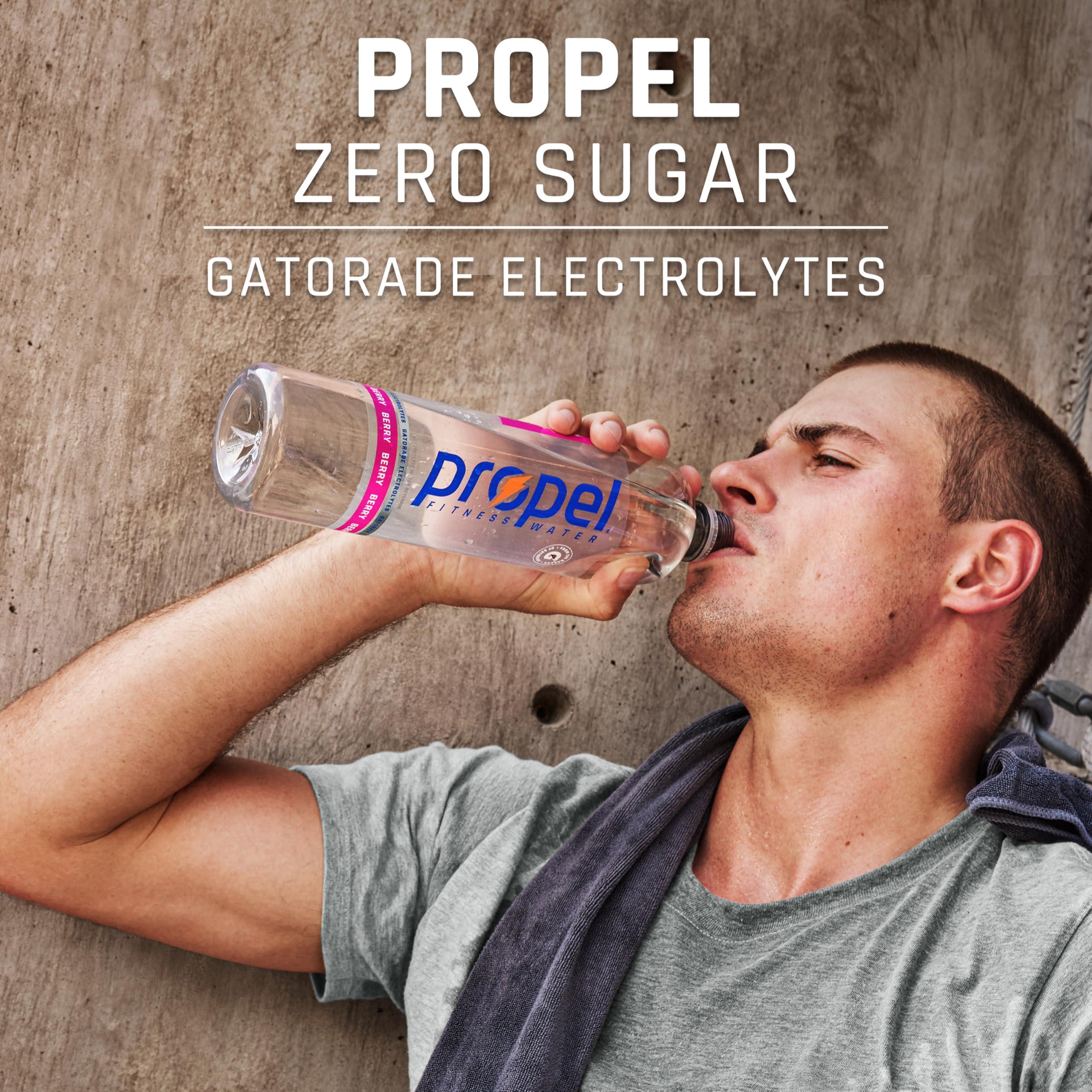 Propel Electrolyte Enhanced Water Sports Drink, Grape Flavored Water, Zero Calorie & Zero Sugar Hydration with Electrolytes and Vitamins C & E, 16.9 fl oz Water Bottles (12 Pack) - Image 5