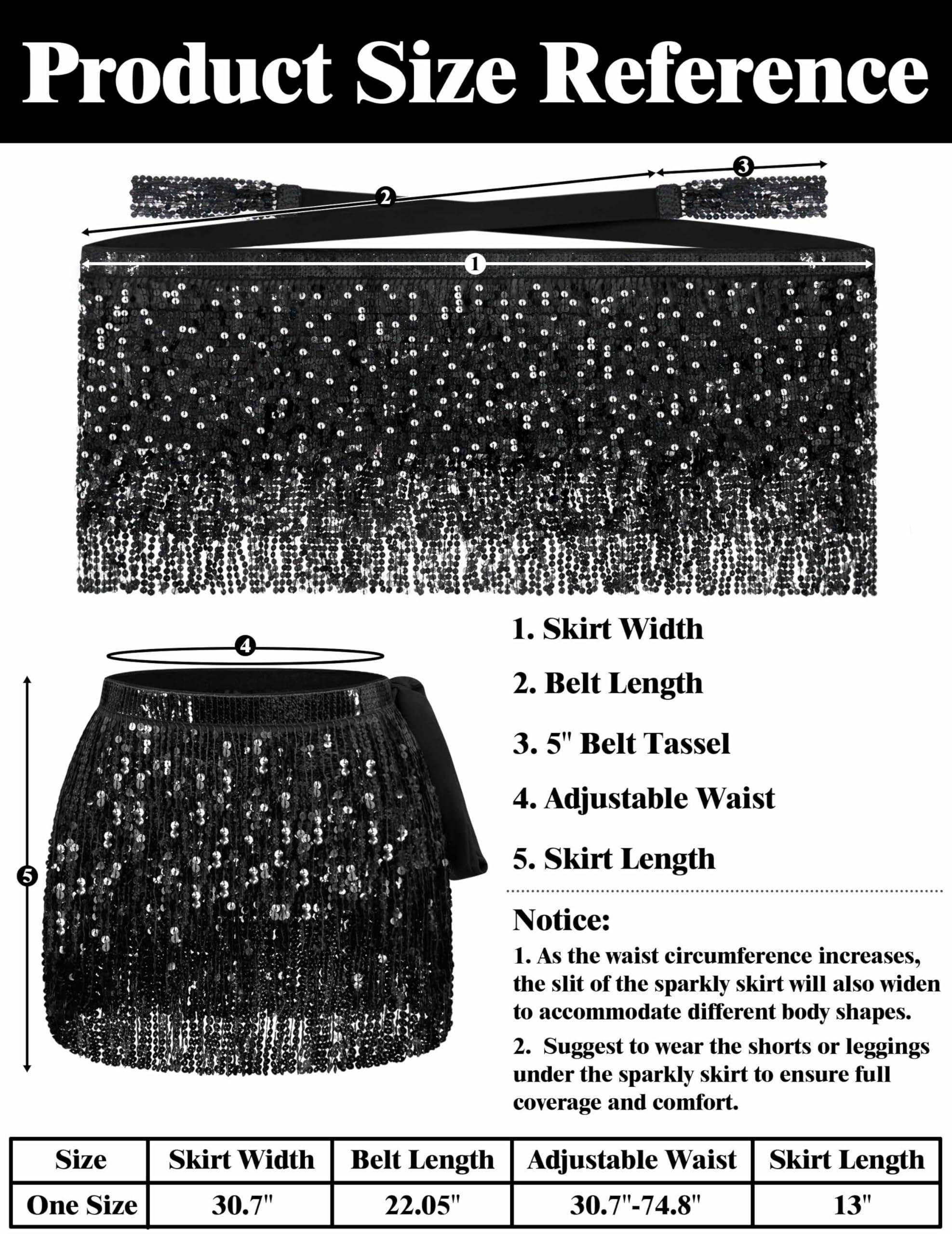 Sequin Skirt Sparkly Skirt Belly Dance Skirt Glitter Skirt Rave Sparkle Skirt Sequin Tassel Skirt Fringe Hip Scarf Women - Image 6