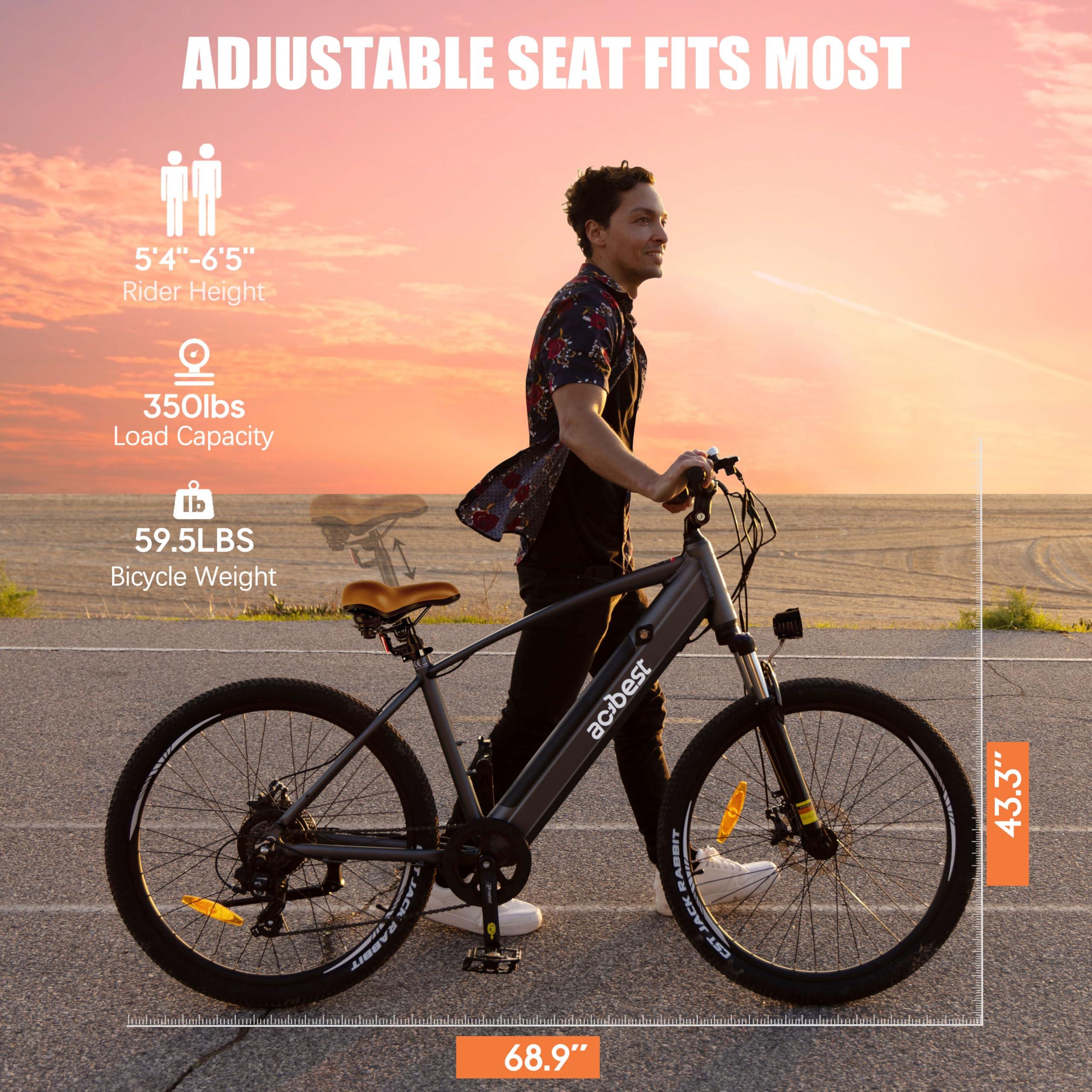 ACTBEST Core Electric Bike for Adults - Peak 1000W Brushless Motor Ebike, 468&500Wh Removable Built in Battery 26&27.5X2.1 Tire Step Over Bicycle with 7 Speed, Commute E Bikes - Image 5