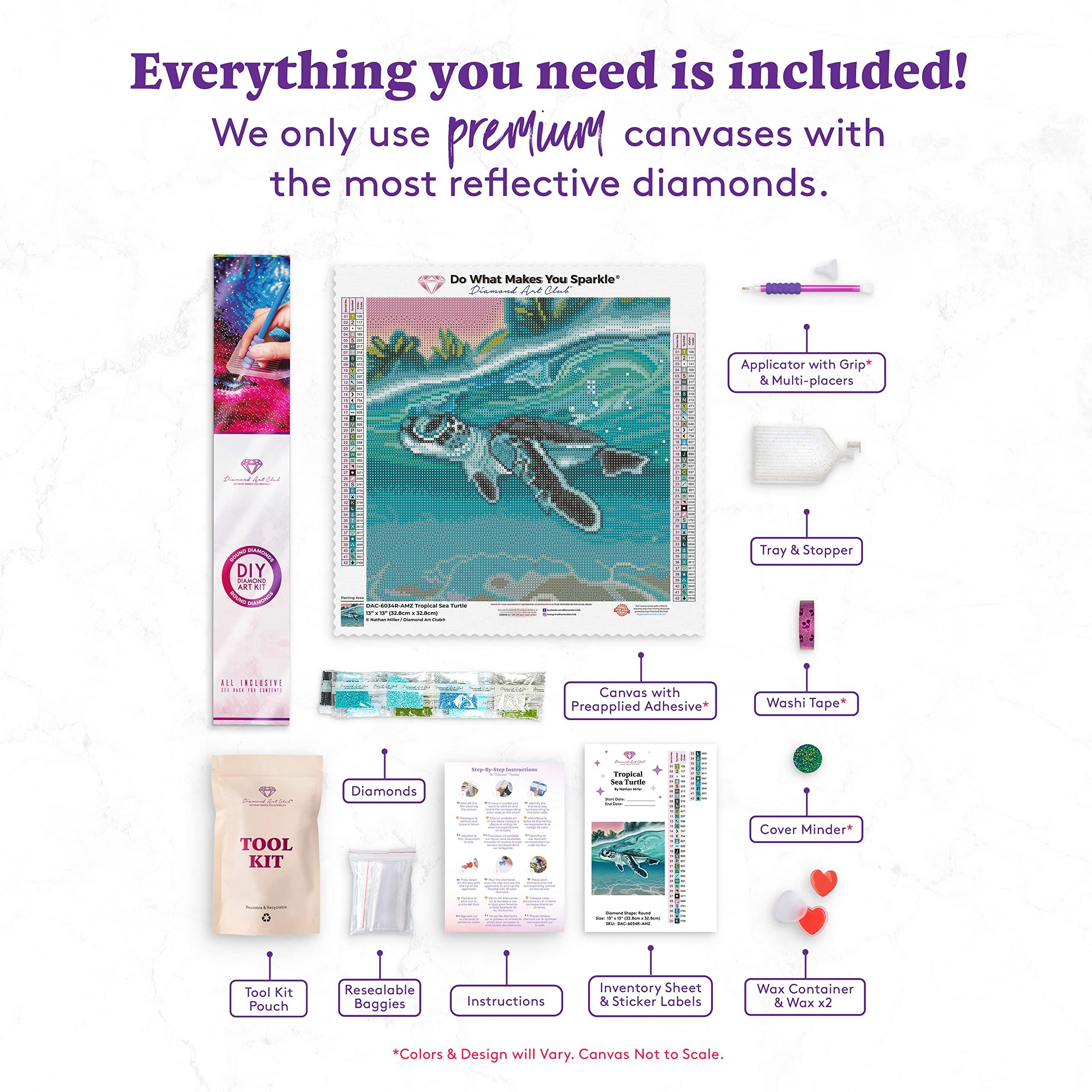 DIAMOND ART CLUB Tropical SEA Turtle Diamond Painting Kit, 13" x 13" (32.8 x 32.8 cm) - Image 5