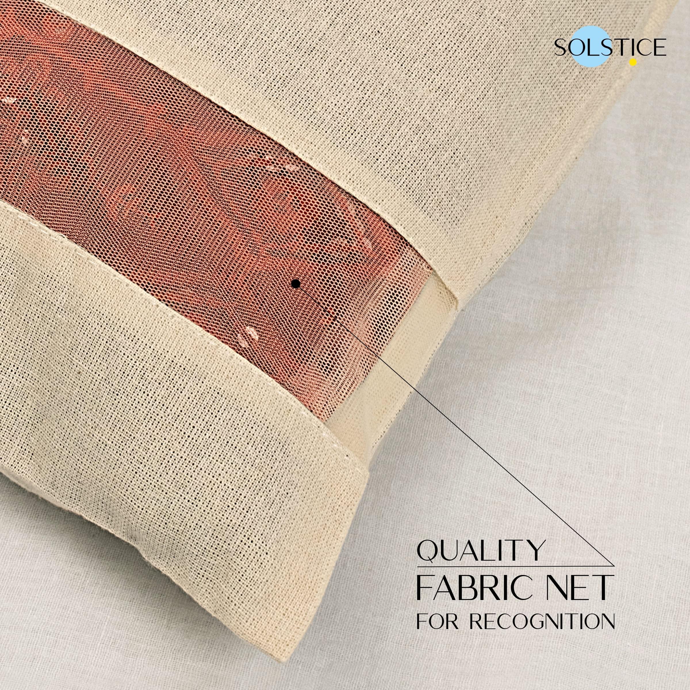 SOLSTICE Cotton Saree Covers, Saree Bags, Clothes Covers for Clothes Storage bag, Travelling, Wardrobe Organizer with Mesh, Window (16 x 14, off white) (Pack of 12) - Image 4
