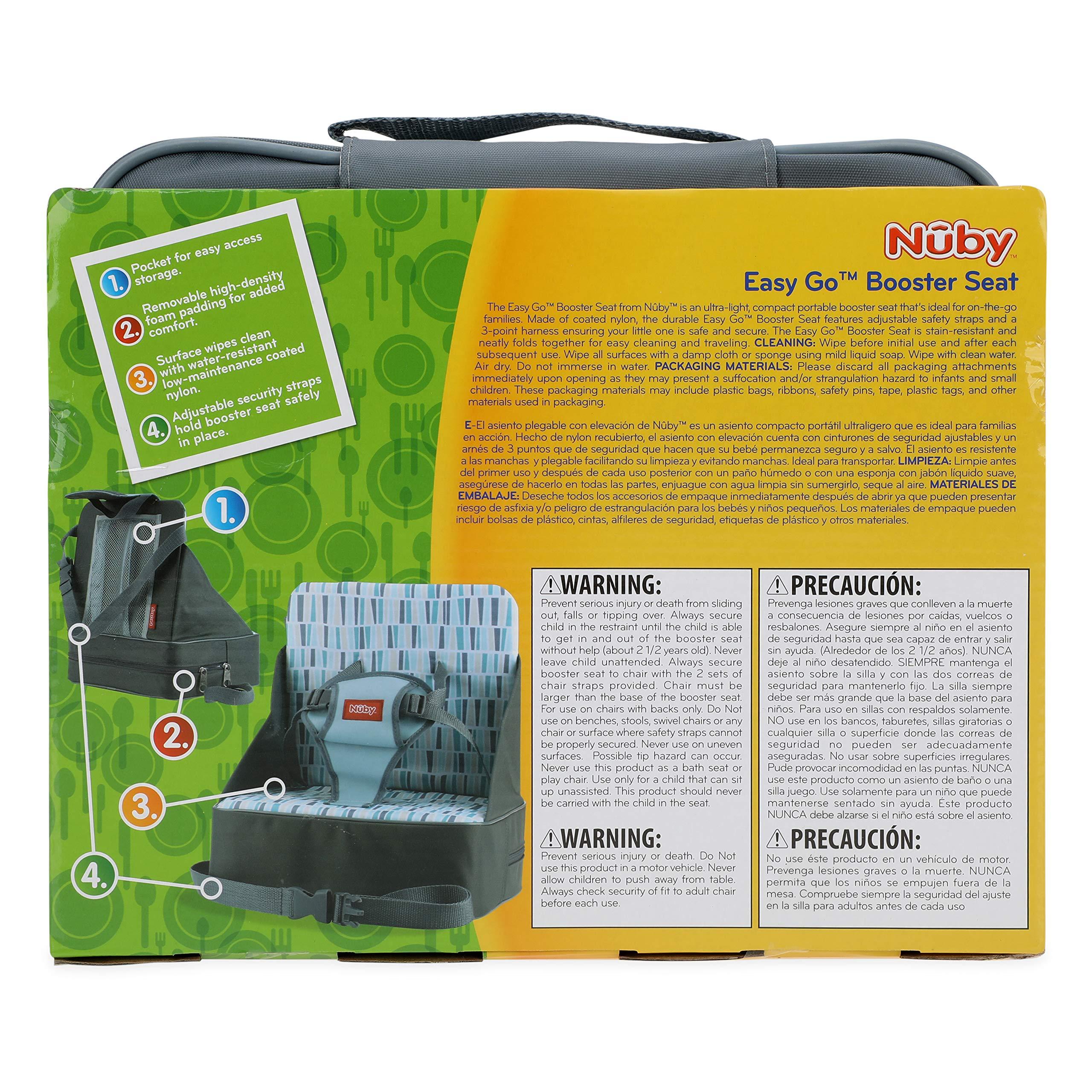 Nuby Easy Go Booster Seat - Travel Booster Seat for Babies and Toddlers - Holds Up to 35 Pounds - 9+ Months - Gray - Image 11