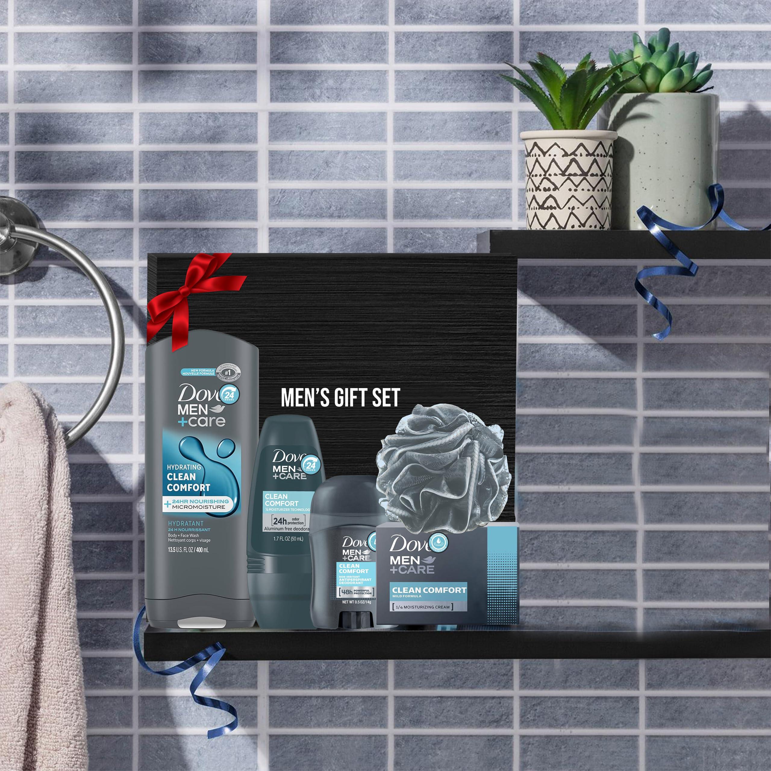 Men+Care Father's Day Gift Set, 5 Piece Set, Men Body Wash Clean Comfort, Clean Comfort Deodorant Stick, Clean Comfort Deodorant Roll On, Clean Comfort Bar Soap,Men's Shower Pouf, Gift Box - Image 8
