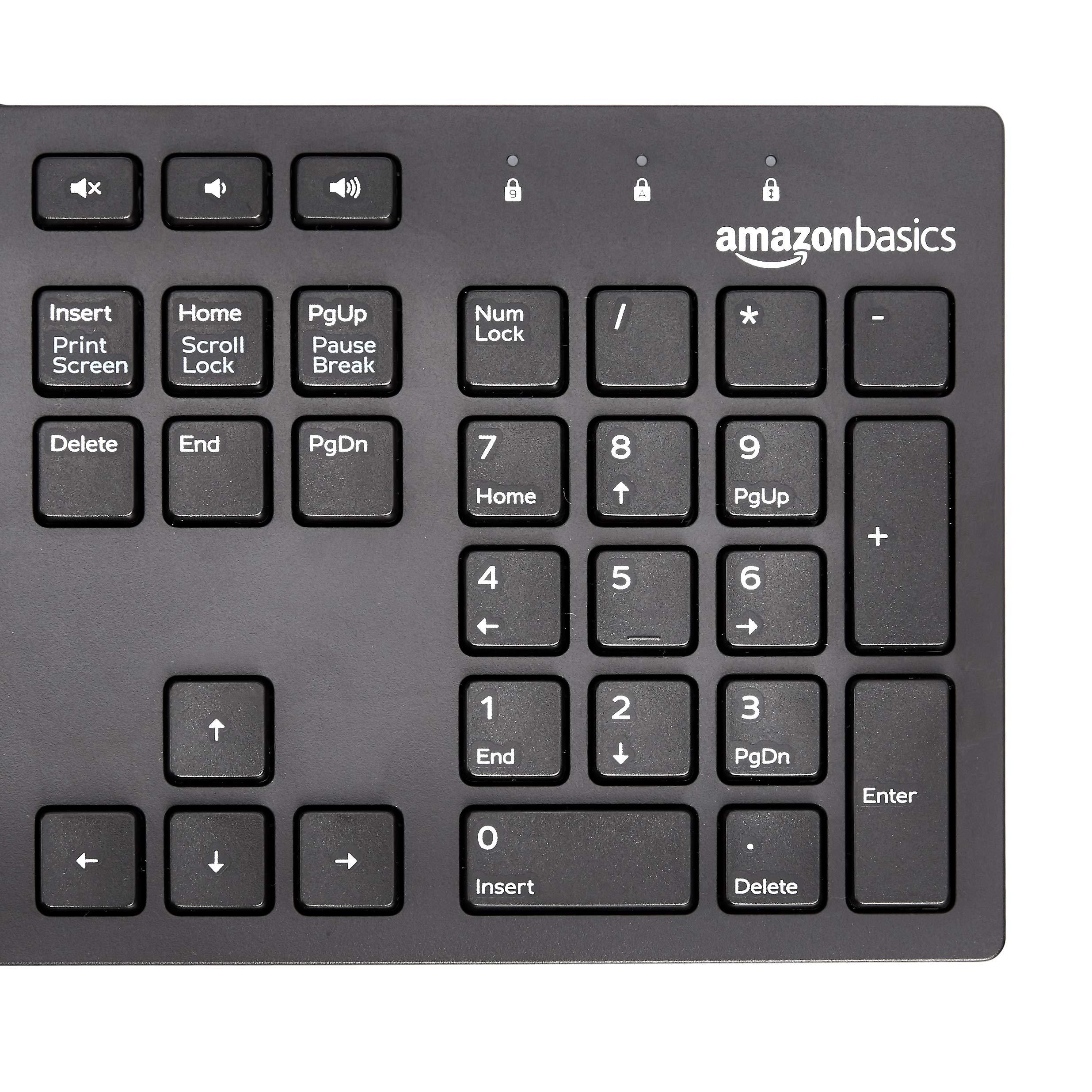 Amazon Basics Matte Black Wired Keyboard, US QWERTY Layout, 10 Pack one Carton - Image 4