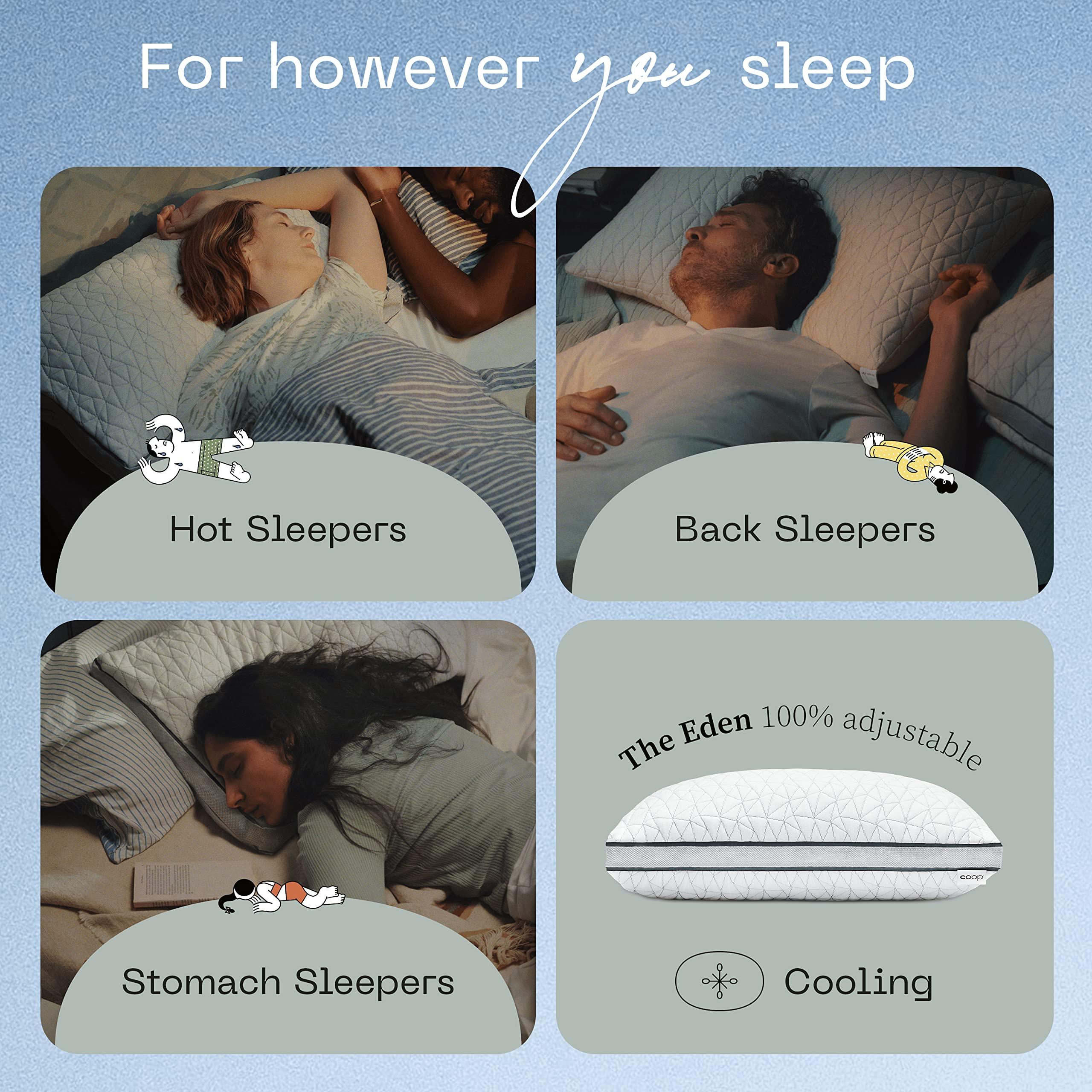 Coop Home Goods Eden Bed Pillow Queen Size for Sleeping on Back, Stomach and Side Sleeper- Medium Soft Memory Foam Cooling Gel - CertiPUR-US/GREENGUARD Gold - Image 3