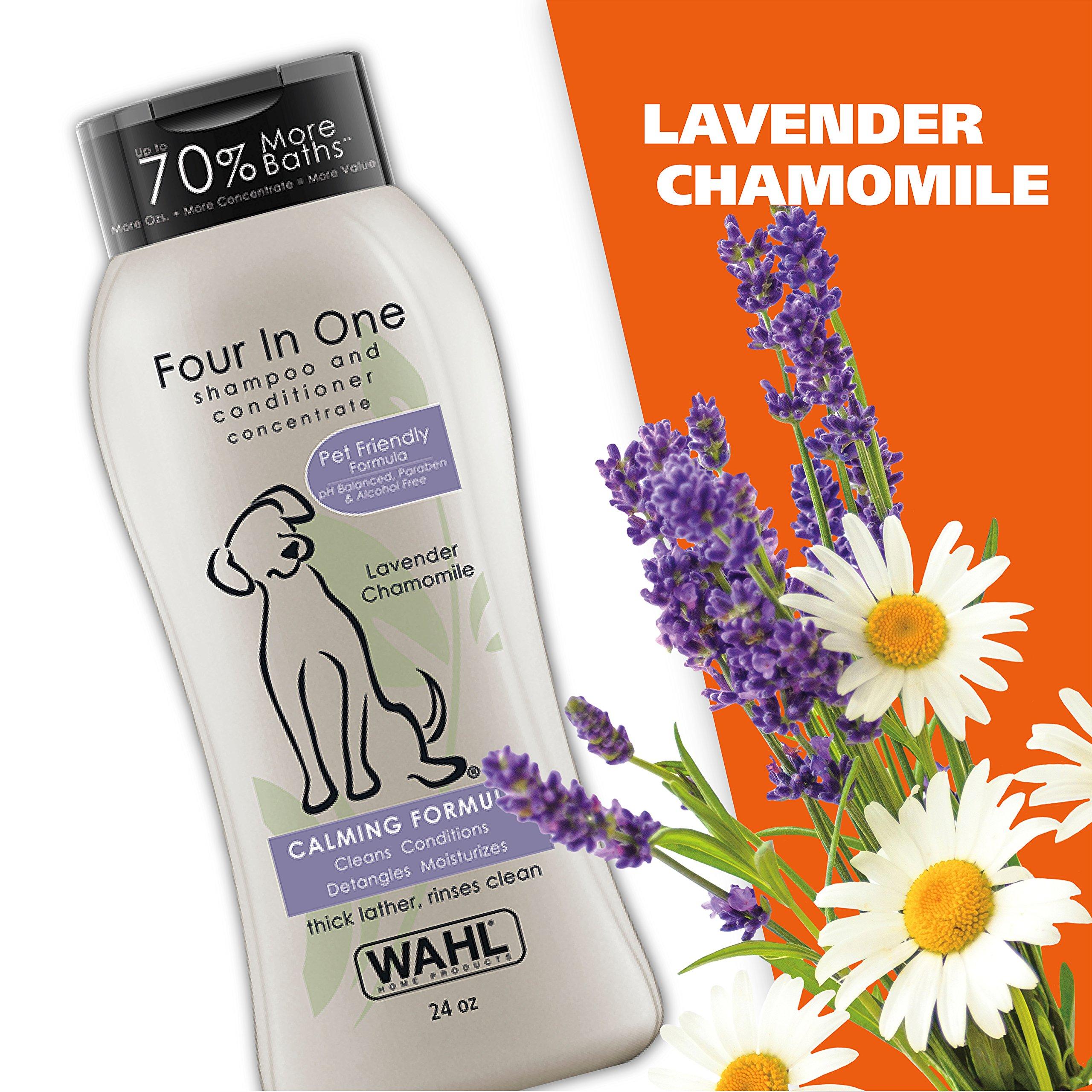 Wahl USA 4-in-1 Calming Pet Shampoo for Dogs – Cleans, Conditions, Detangles, & Moisturizes with Lavender Chamomile - Pet Friendly Formula - 24 Oz - Model 820000A - Image 6