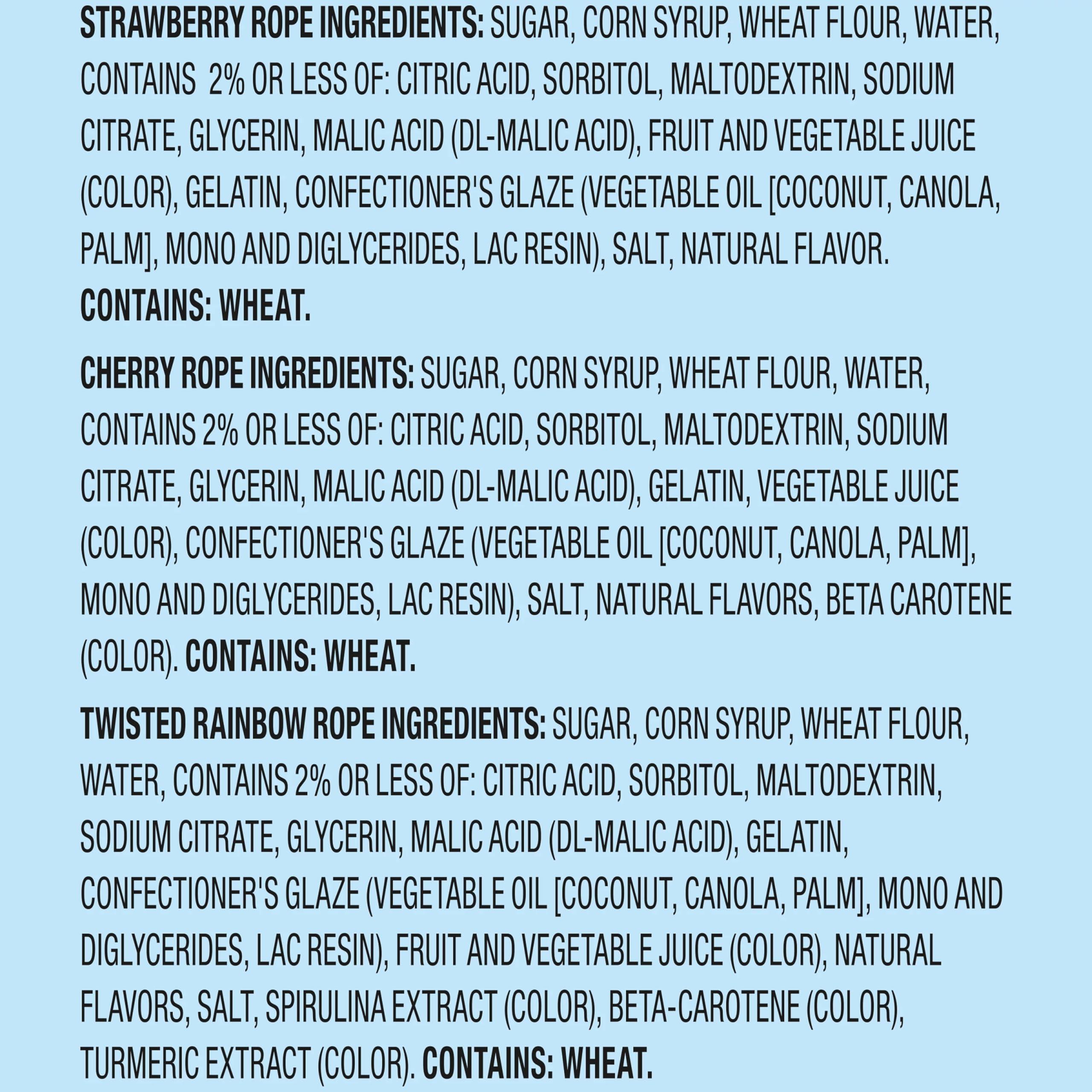 SweeTARTS Ropes Candy, Variety Mix, Cherry Punch, Twisted Rainbow Punch, Tangy Strawberry, Soft and Chewy, 15 oz - Image 3