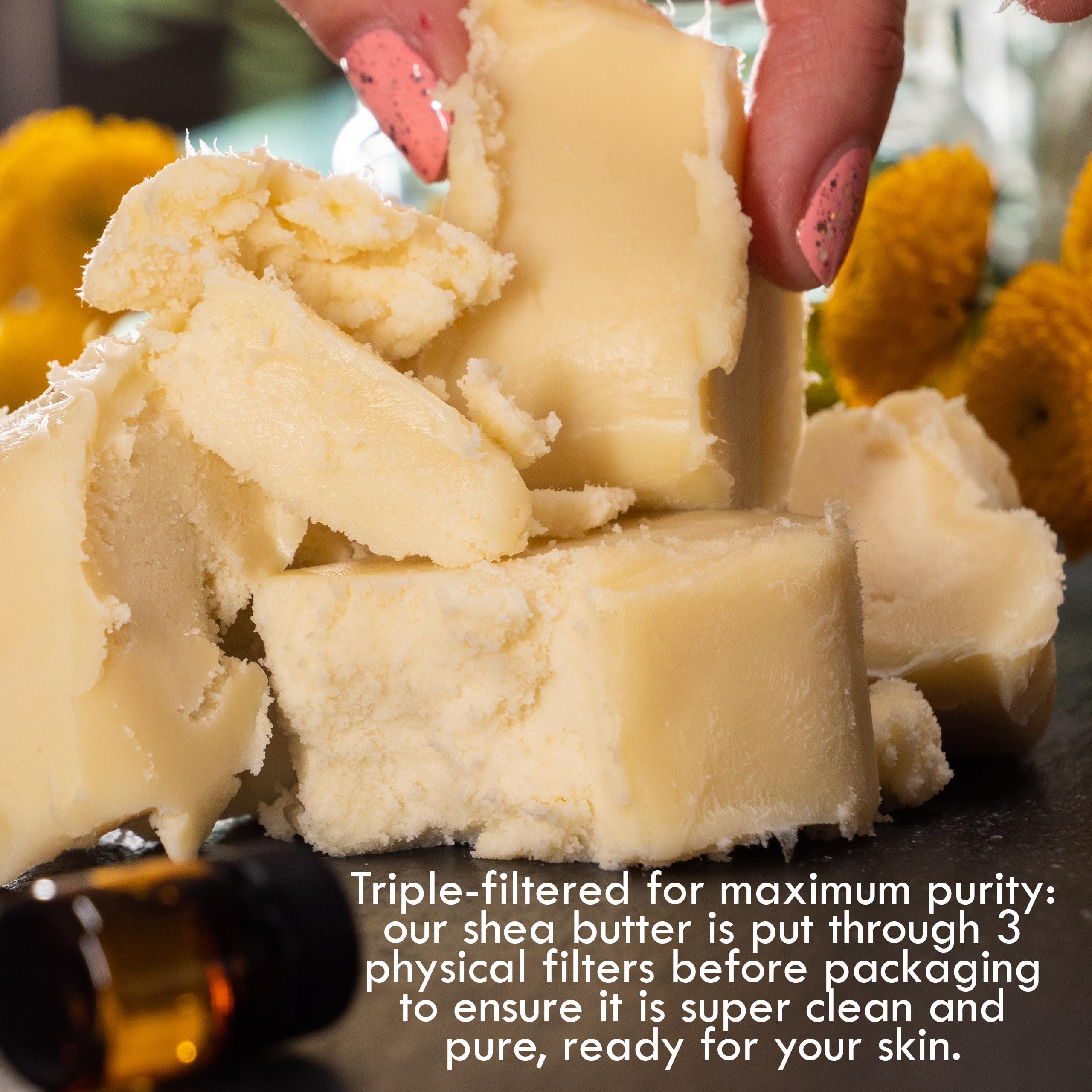 Raw Shea Butter - 100% Pure African Unrefined Shea Butter for Hair | Skin Moisturizer for Face and Body | Use for Soap Base, DIY Whipped Lotion, Lip Balm - 8 oz Block - Image 2