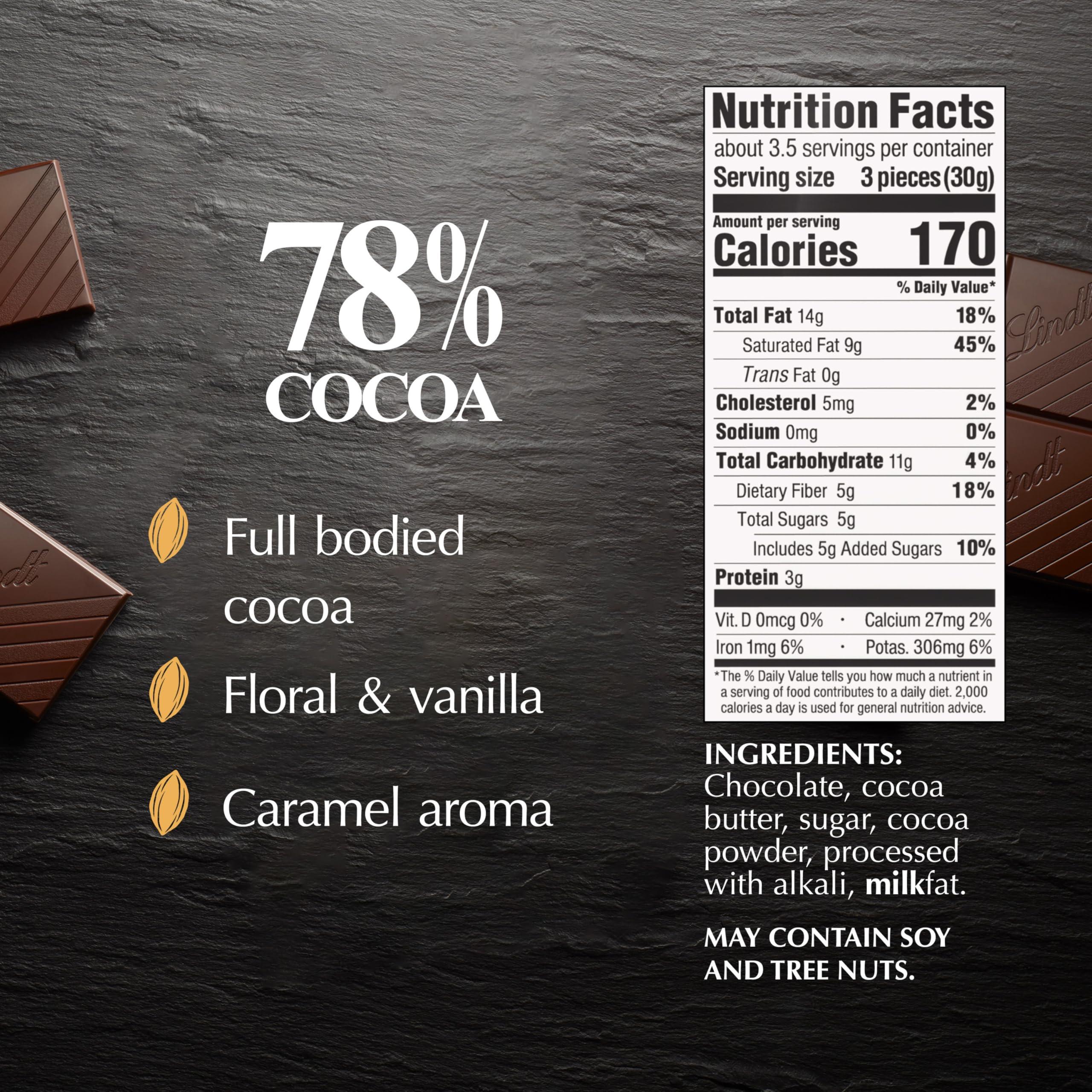 Lindt EXCELLENCE 78% Cocoa Dark Chocolate Bar, Dark Chocolate Candy, 3.5 oz. (12 Pack) - Image 2