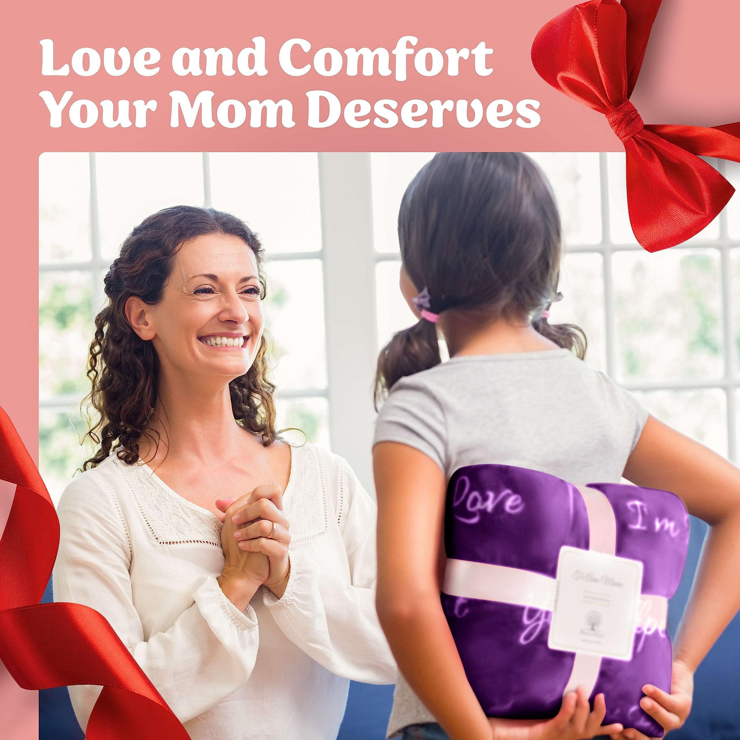 Birthday Gifts for Mom from Daughter-Soft Purple Blanket with Meaningful Words, Sentimental Gift for Women, Cozy Fleece Throw for Mom’s Birthday or Special Occasions - Image 3