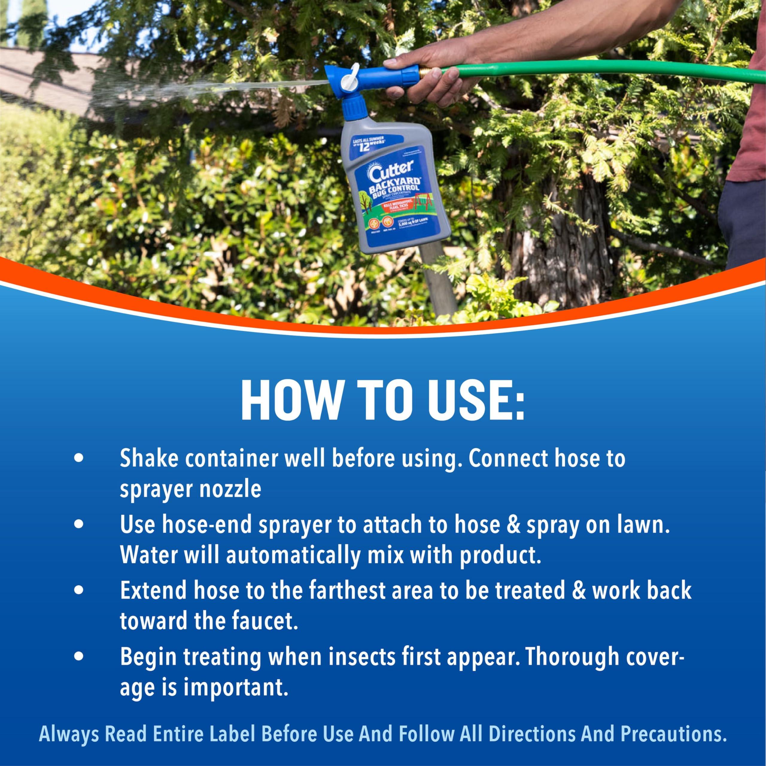 Cutter Backyard Bug Control Spray Concentrate, Mosquito Repellent, Kills Mosquitoes, Fleas & Listed Ants, 32 fl Ounce - Image 9