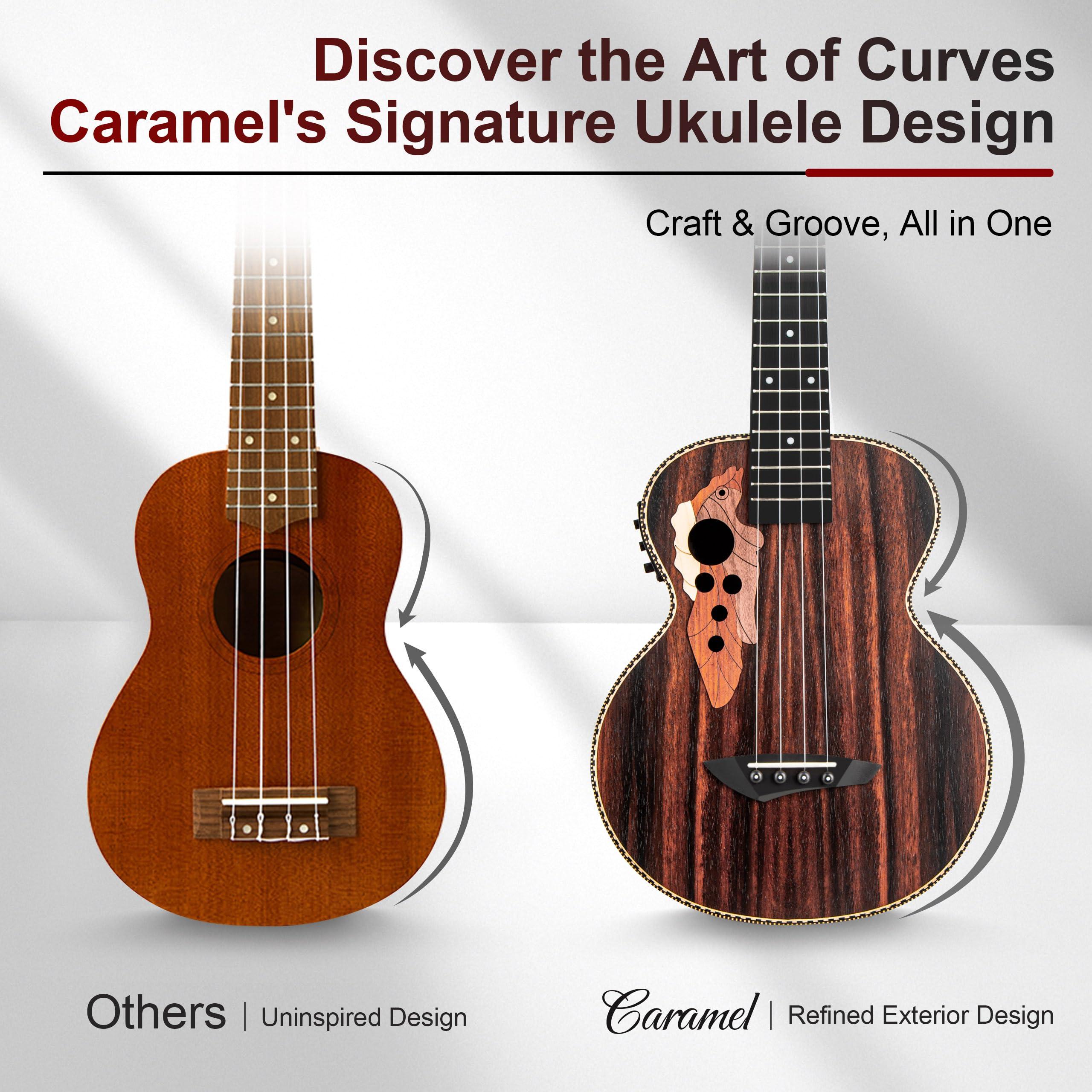 26 inch Caramel CT904 Ebony Tenor LCD color display Electric Professional Player Beginners Ukulele Uke Kit Bundle Padded Gig bag Strings,Strap - Image 4
