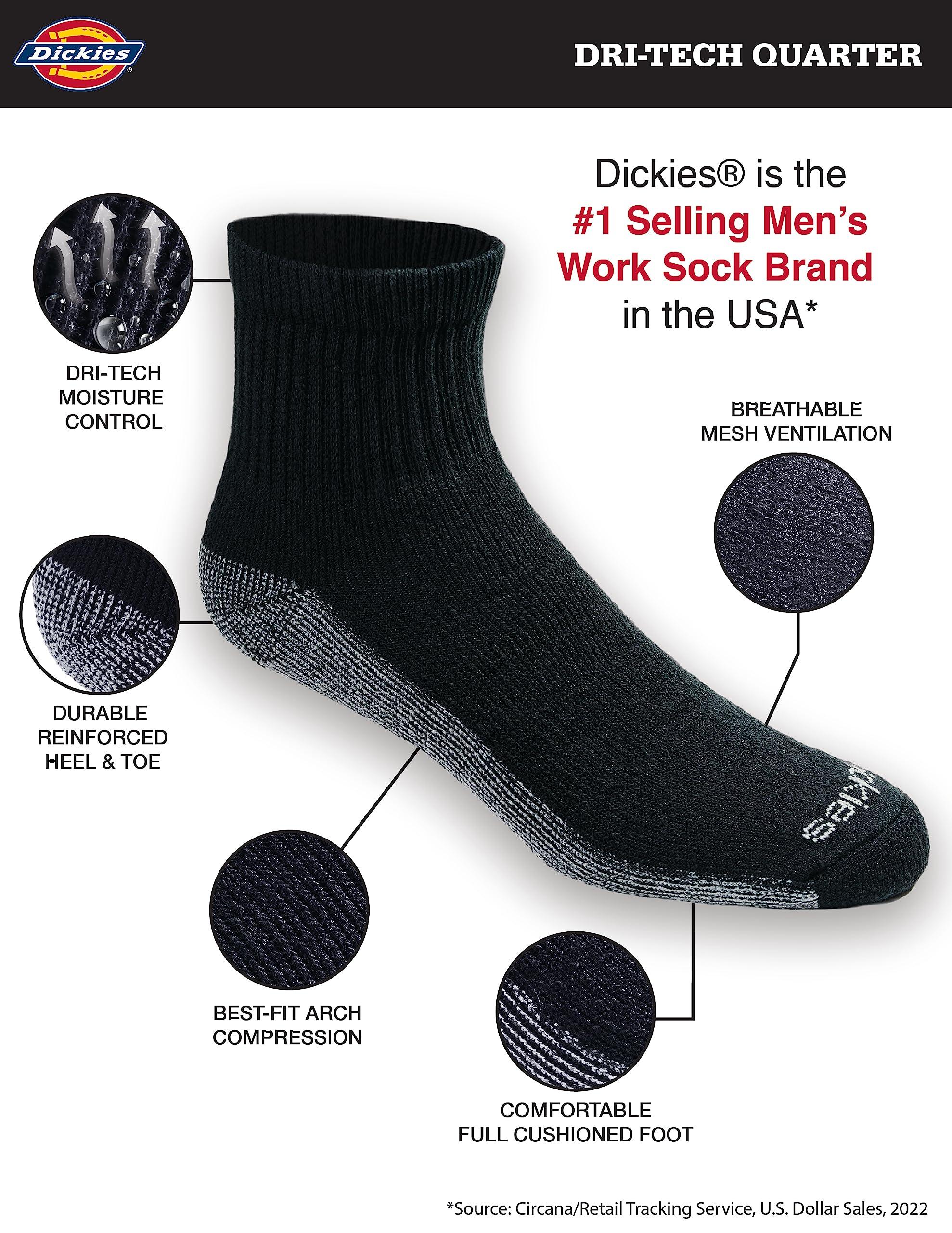Dickies Men's Dri-tech Moisture Control Quarter Socks, Available in M-XXL (6, 12, 18 Pairs) - Image 2