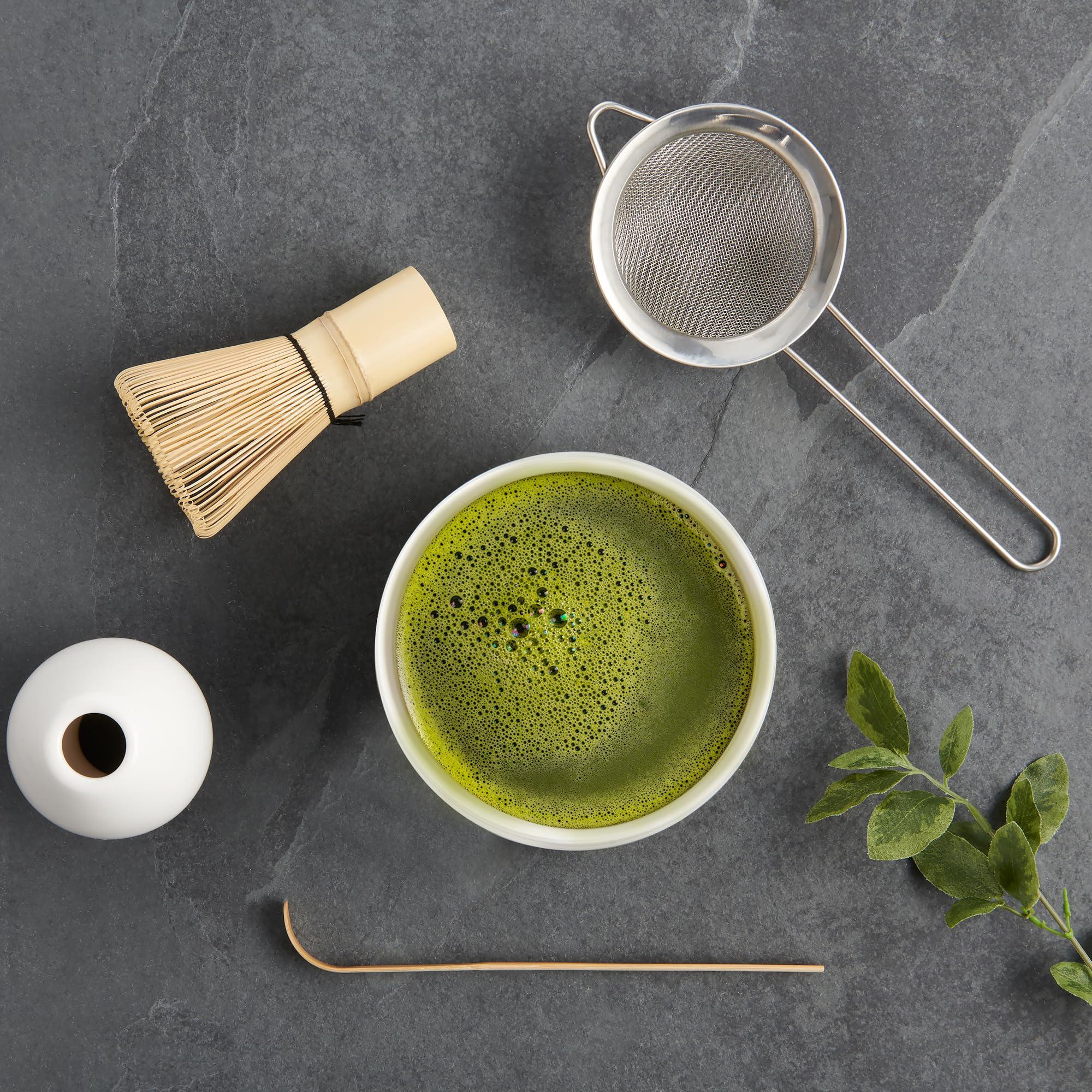 Helen’s Asian Kitchen Traditional Japanese Matcha Tea Gift Set – 5-Piece Ceremonial-Grade Kit with Bamboo Whisk, Handcrafted Bowl, Tea Sifter, Measuring Scoop, and Whisk Stand, Complete Serving Tools - Image 2