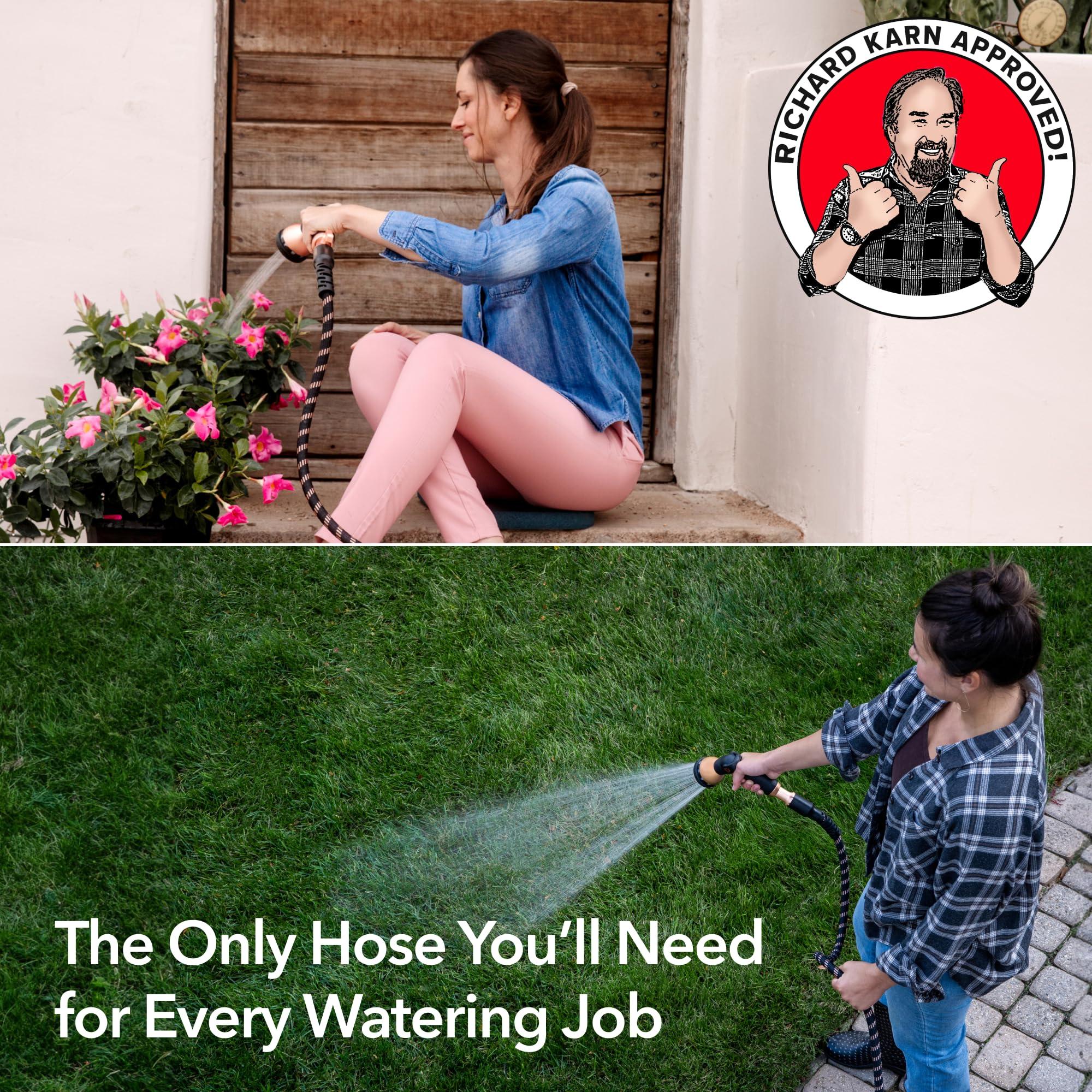 Pocket Hose Copper Bullet Expandable Garden Hose 25 FT w/10 Pattern Thumb Spray Nozzle AS-SEEN-ON-TV 650psi 3/4 in Patented Lead-Free Ultra-Lightweight Solid Copper Anodized Aluminum Fittings No-Kink - Image 6