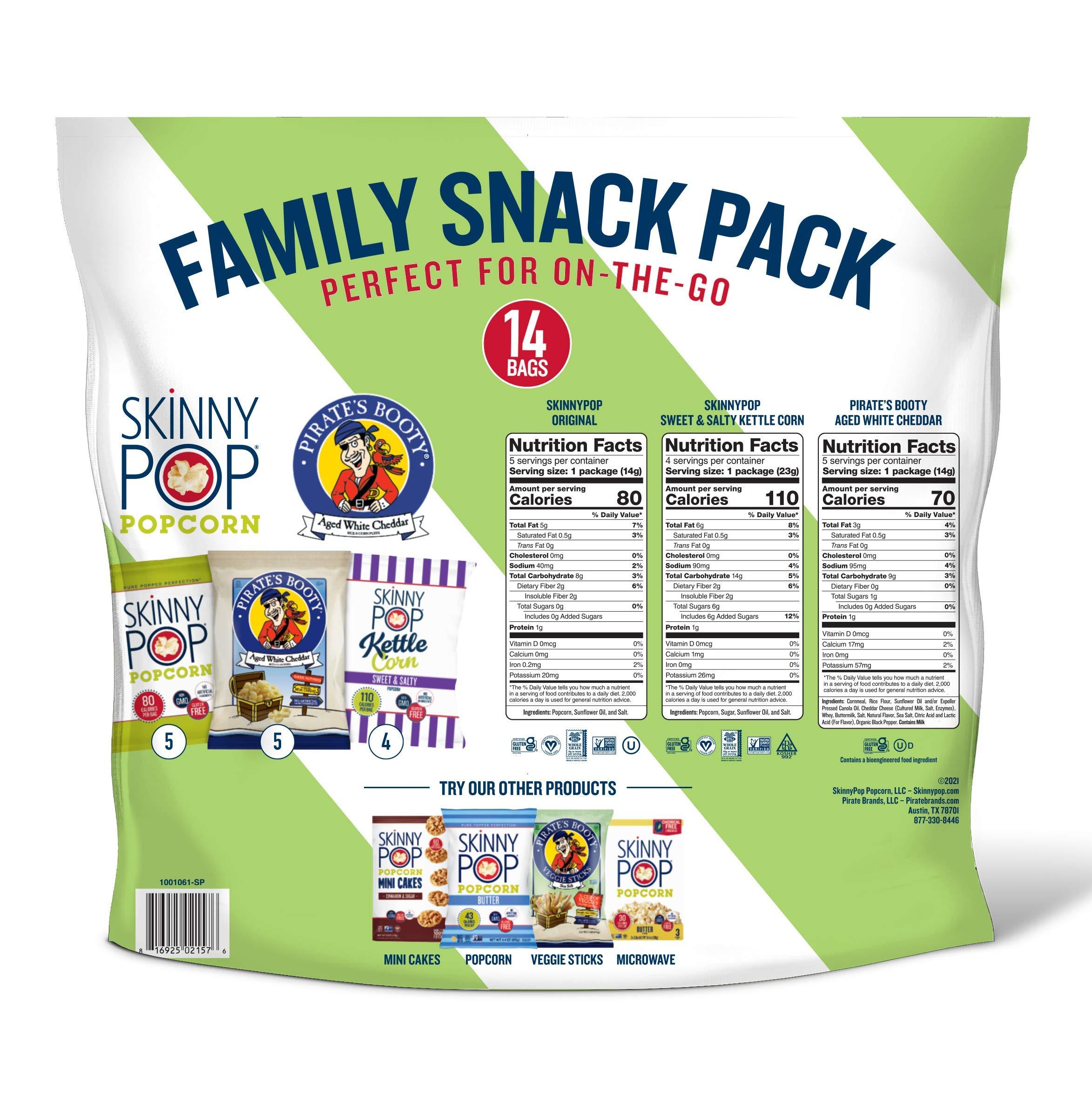 SkinnyPop Family Snack Pack Original and Kettle, PB Aged White Cheddar (Pack of 14) - Image 2