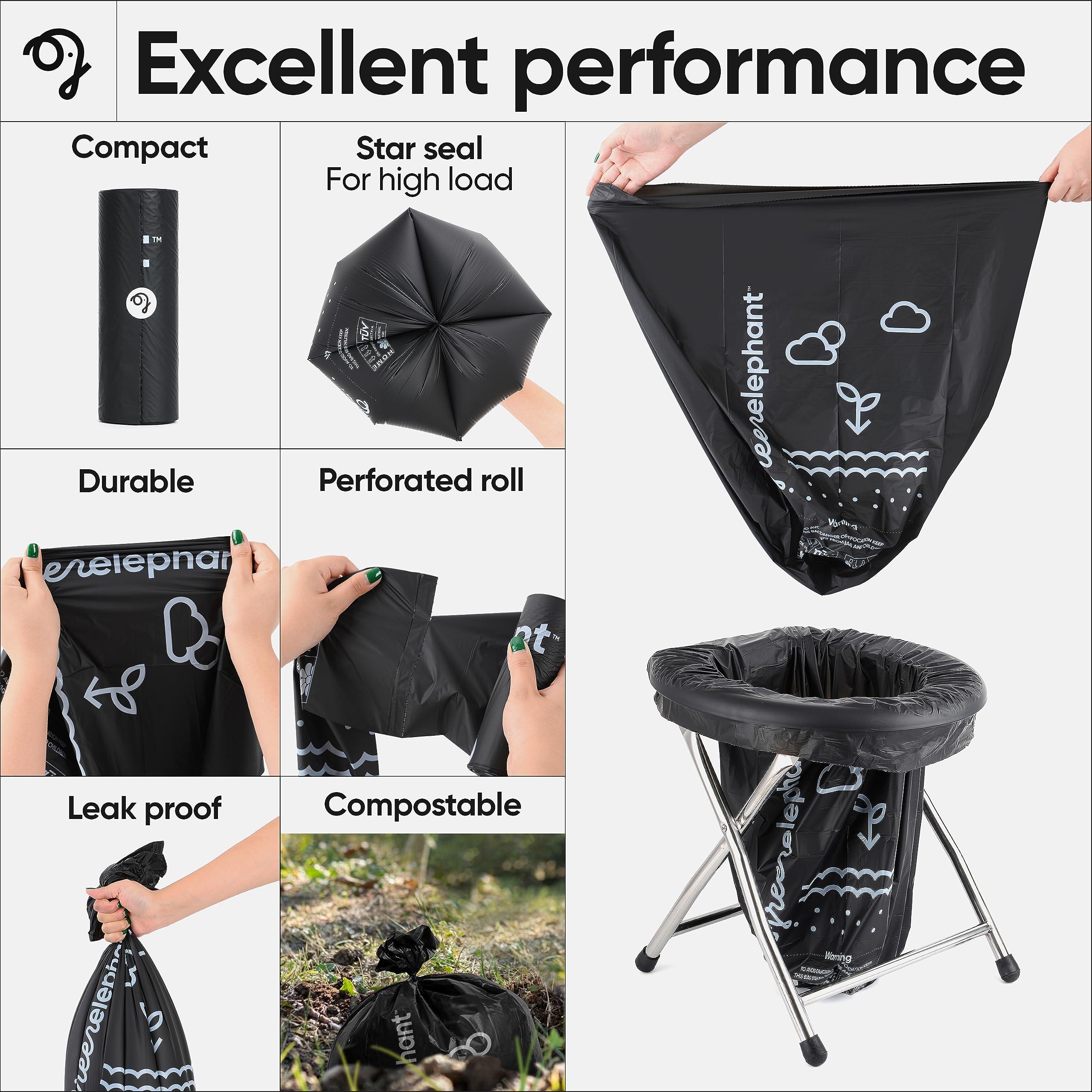 Green Elephant Portable Waste Bags – Camping Potty Liners, Biodegradable Sanitary Bags for 5 Gallon Bucket, Outdoor Use, 15 Count, 8 Gal (1 Pack) - Image 5